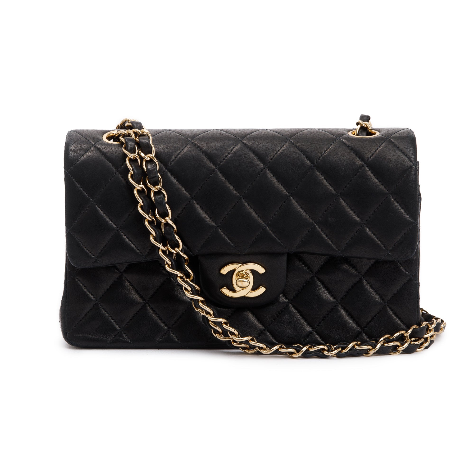 Chanel Black Lambskin Classic Small Double Flap Bag