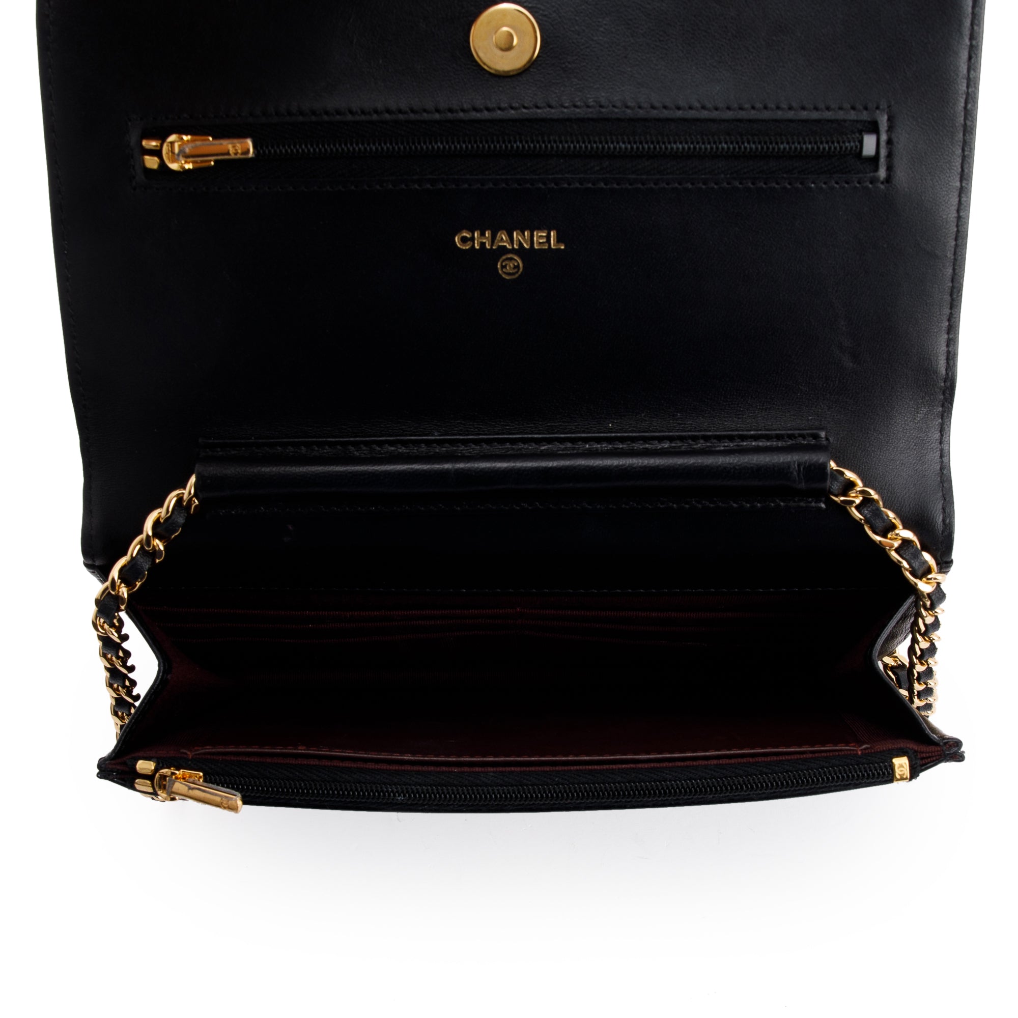 Chanel Black Lambskin Classic Wallet on Chain w/ Box & Authenticity Card