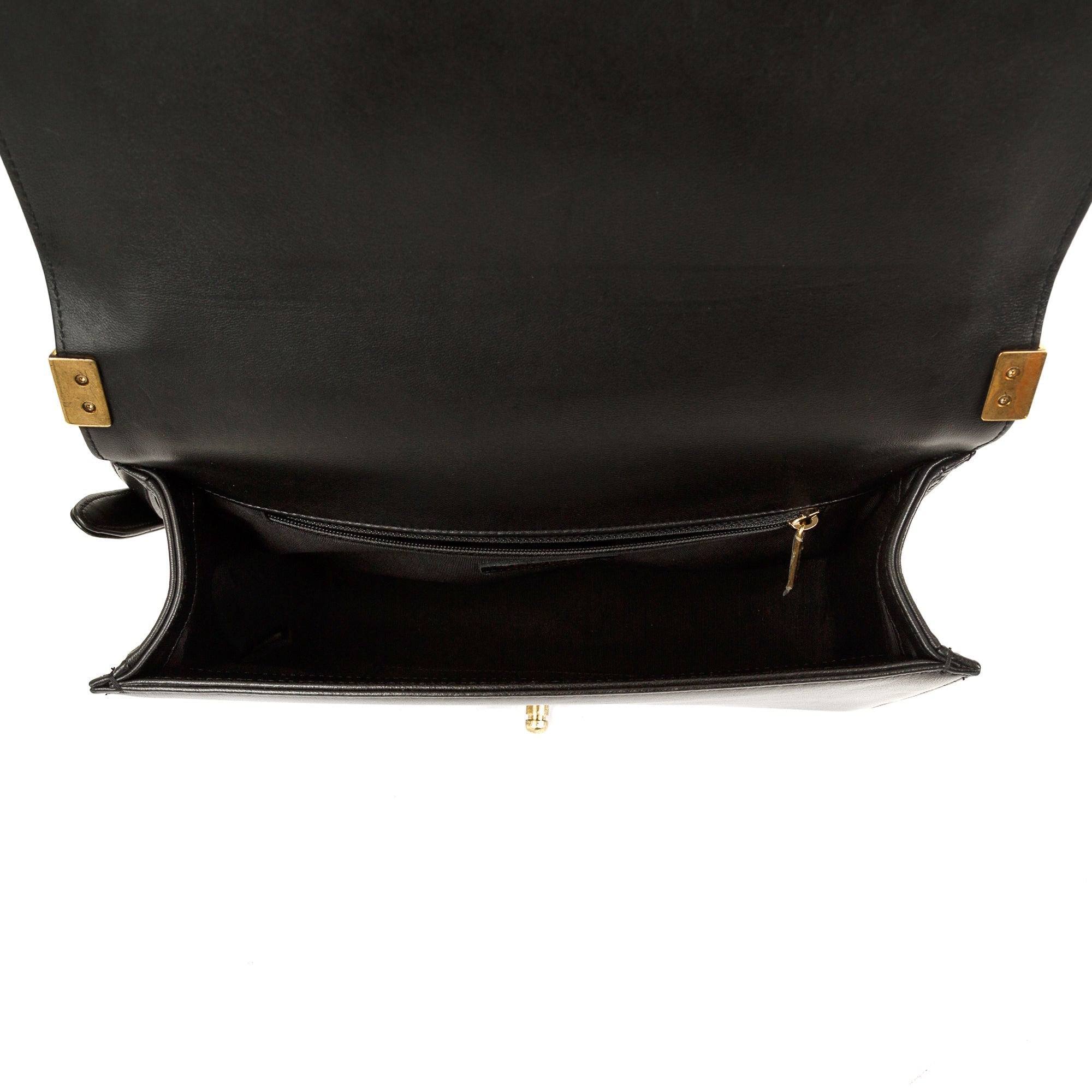 Chanel Black Lambskin Large Boy Bag w/ Authenticity Card