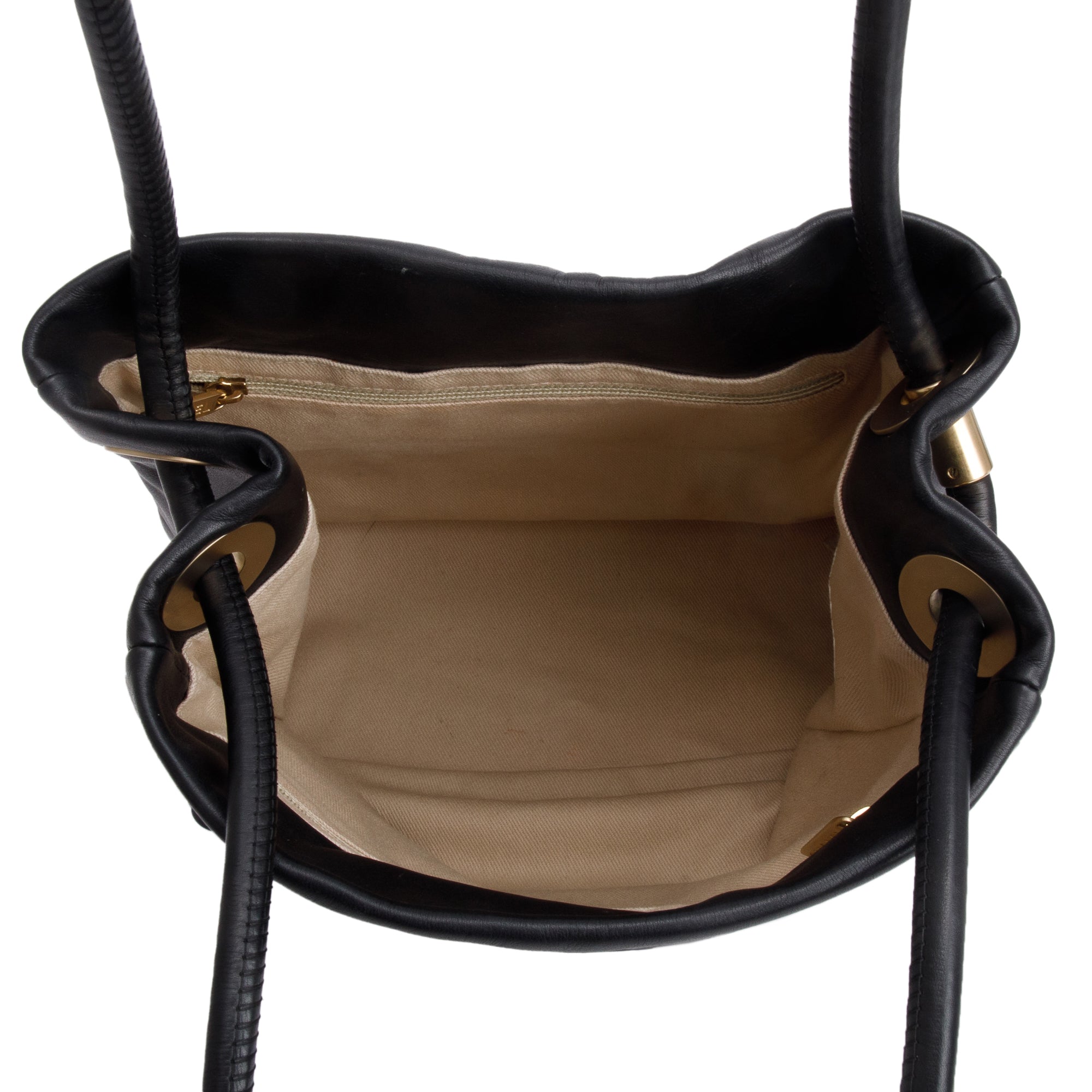 Chanel Black Lambskin Leather Camellia Logo Tote Bag