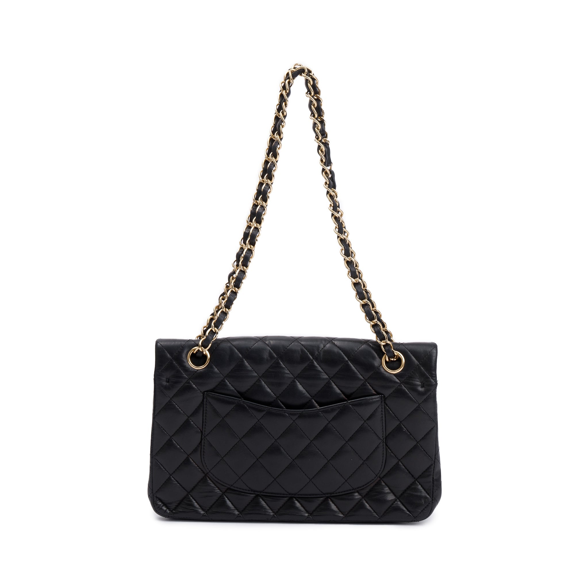 Chanel Black Lambskin Leather Classic Medium Double Flap Bag