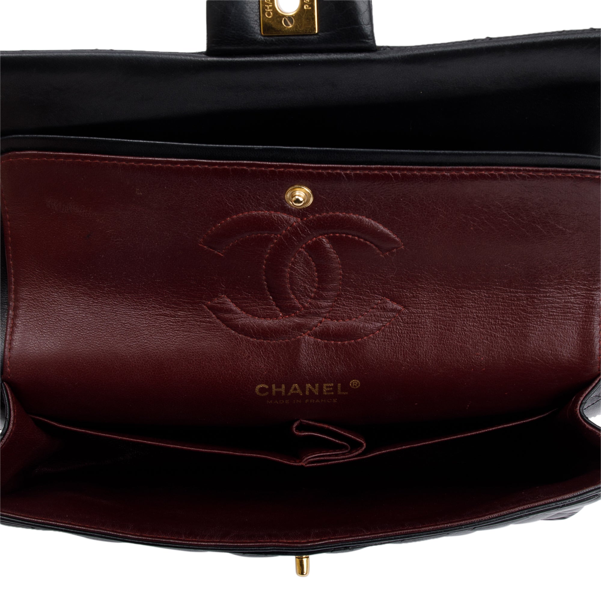 Chanel Black Lambskin Leather Classic Medium Double Flap Bag