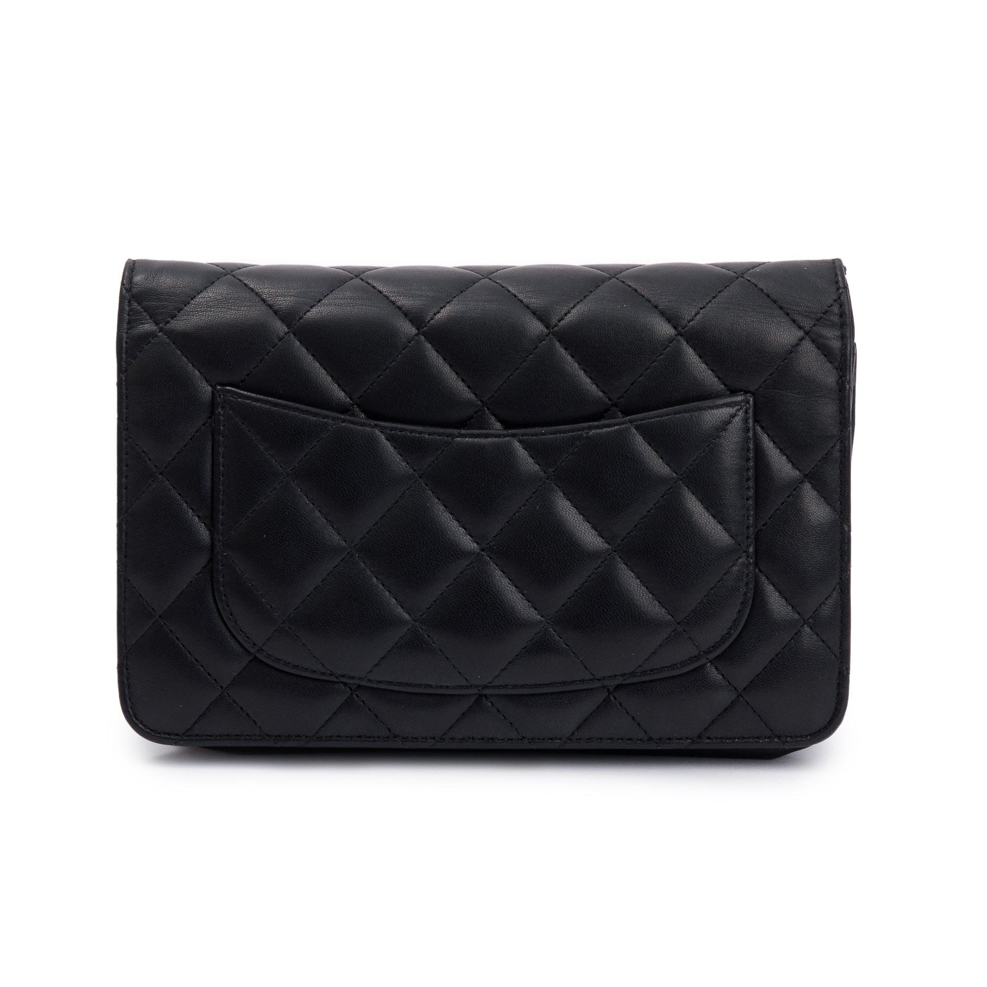 Chanel Black Lambskin Leather Classic Wallet on Chain w/ Box & Authenticity Card