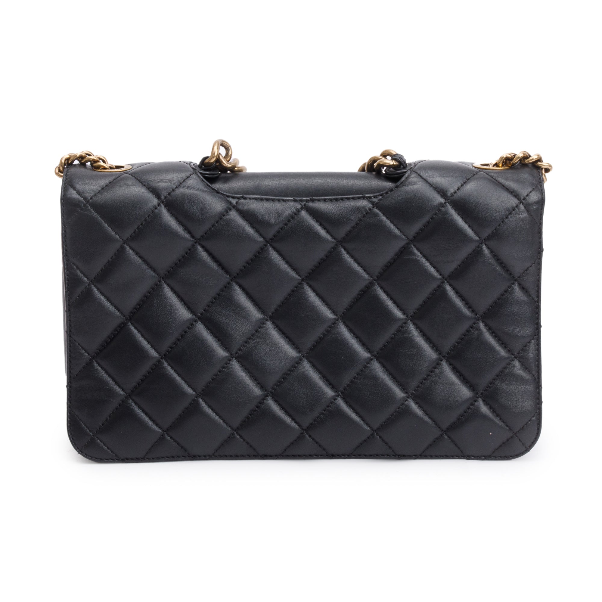 Chanel Black Lambskin Leather Large Perfect Edge Flap Bag