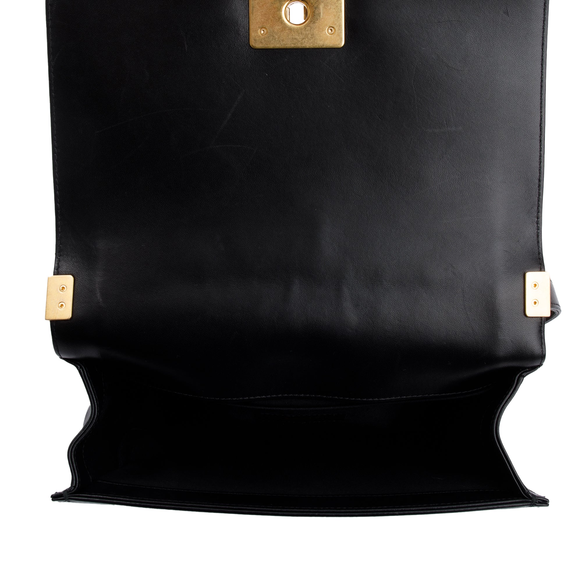 Chanel Black Lambskin Leather Medium Boy Bag w/ Box & Authenticity Card