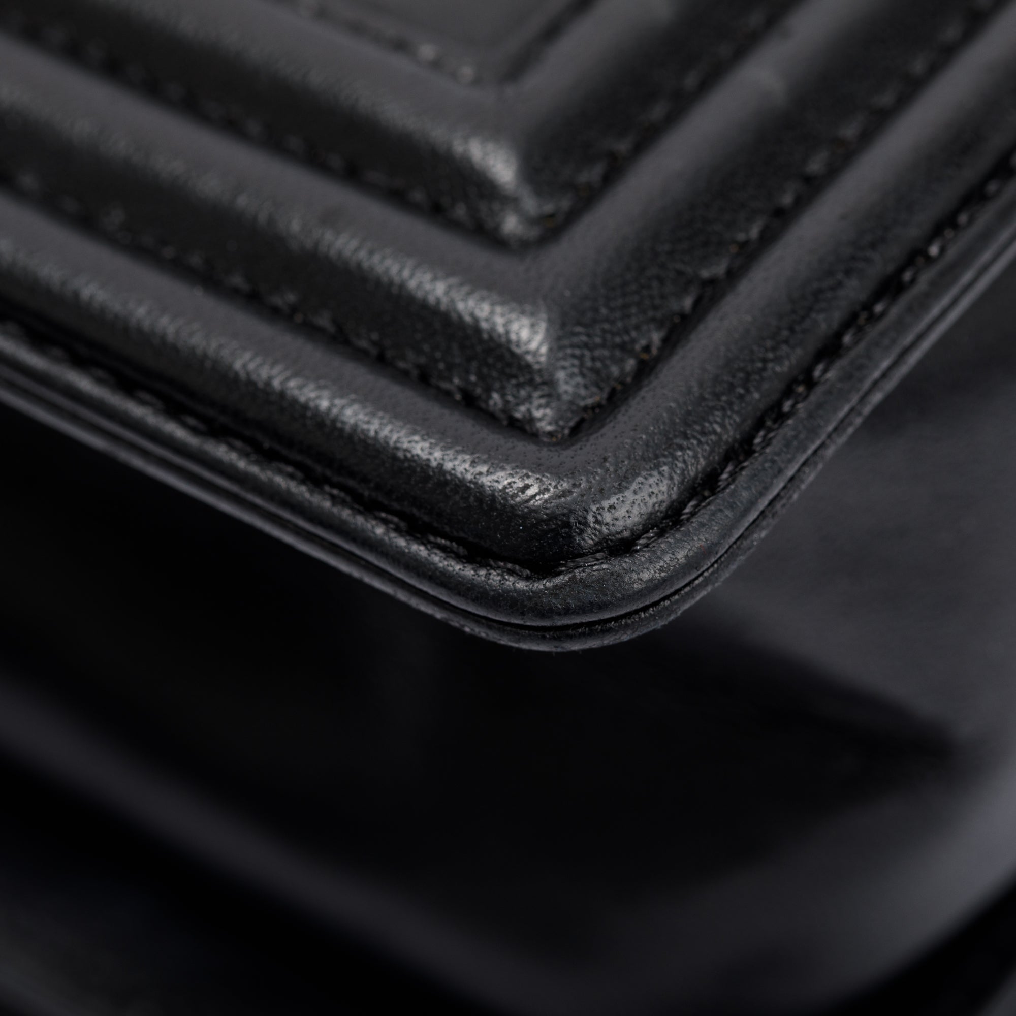 Chanel Black Lambskin Leather Medium Boy Bag w/ Box & Authenticity Card