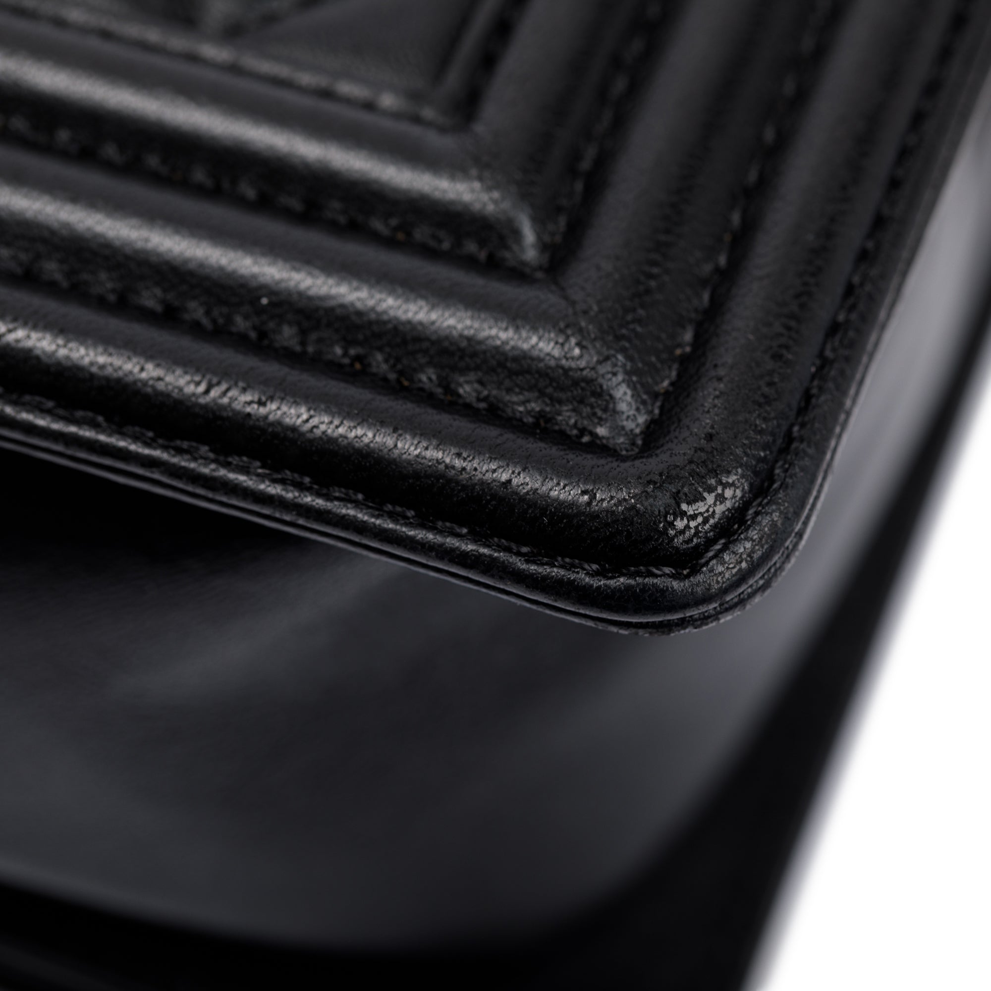 Chanel Black Lambskin Leather Medium Boy Bag w/ Box & Authenticity Card