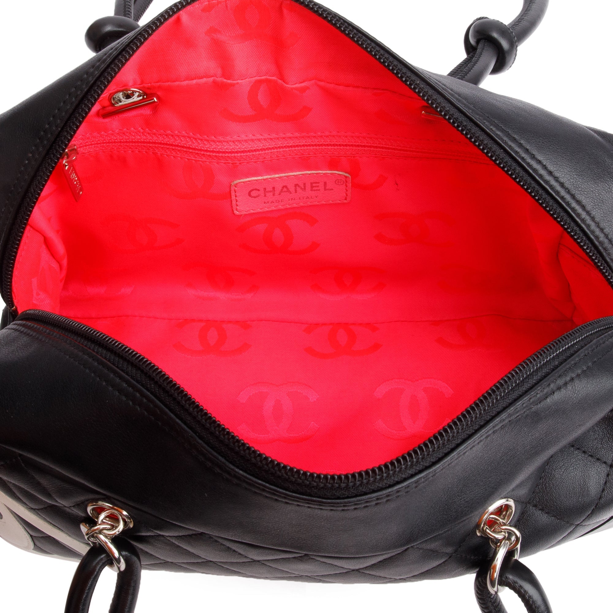 Chanel Black Lambskin Leather Medium Ligne Cambon Bowler Bag