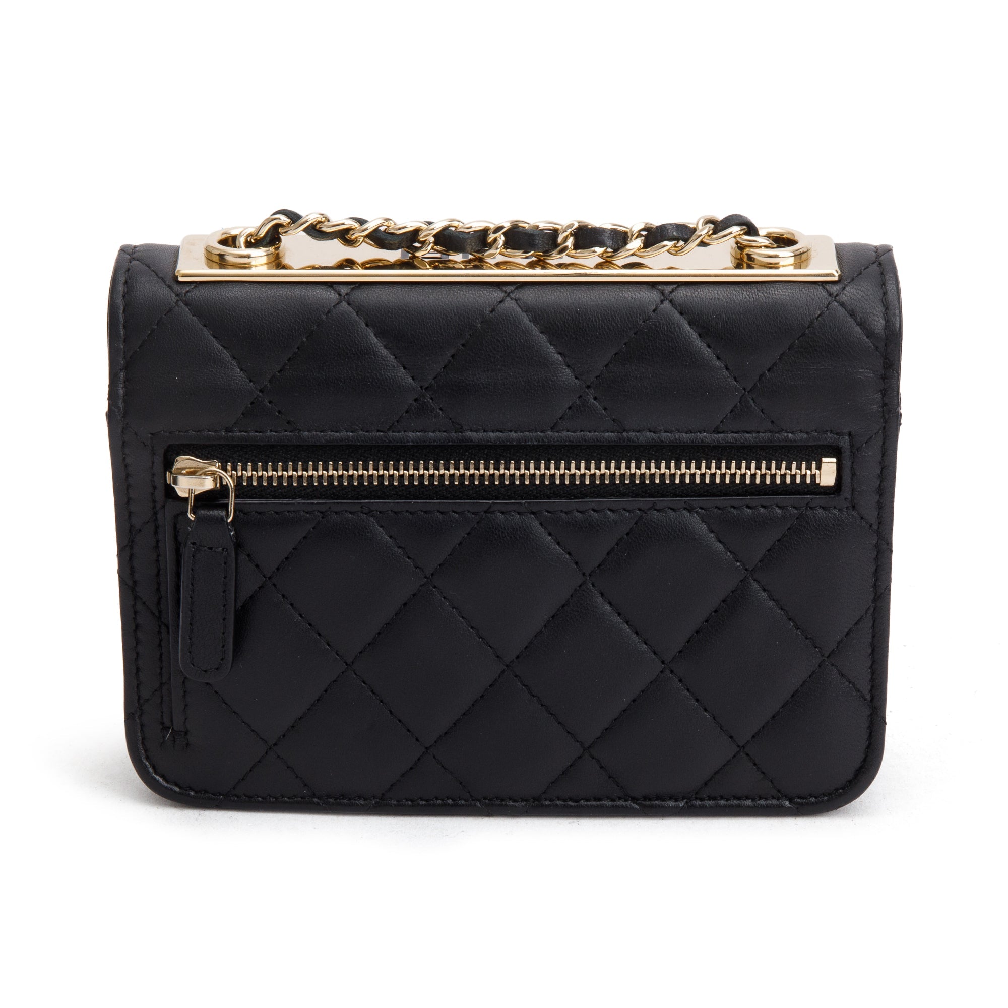 Chanel Black Lambskin Leather Mini Trendy CC Wallet on Chain