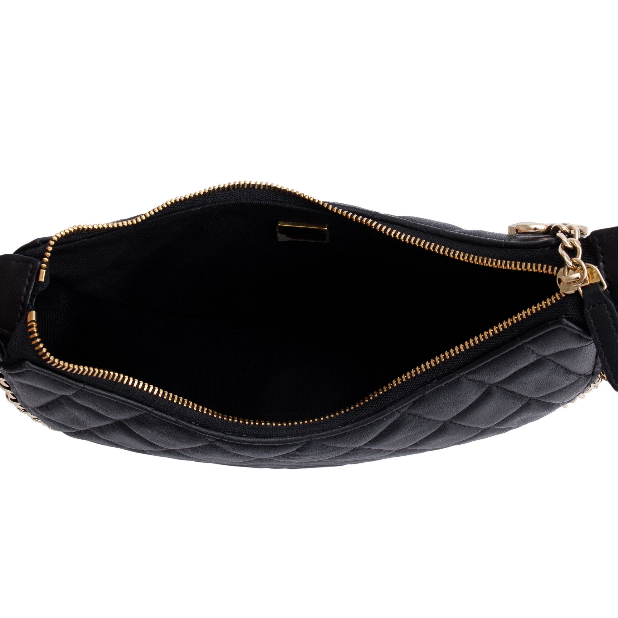 Chanel Black Lambskin Leather Small Chain Around Hobo Bag w/ Box