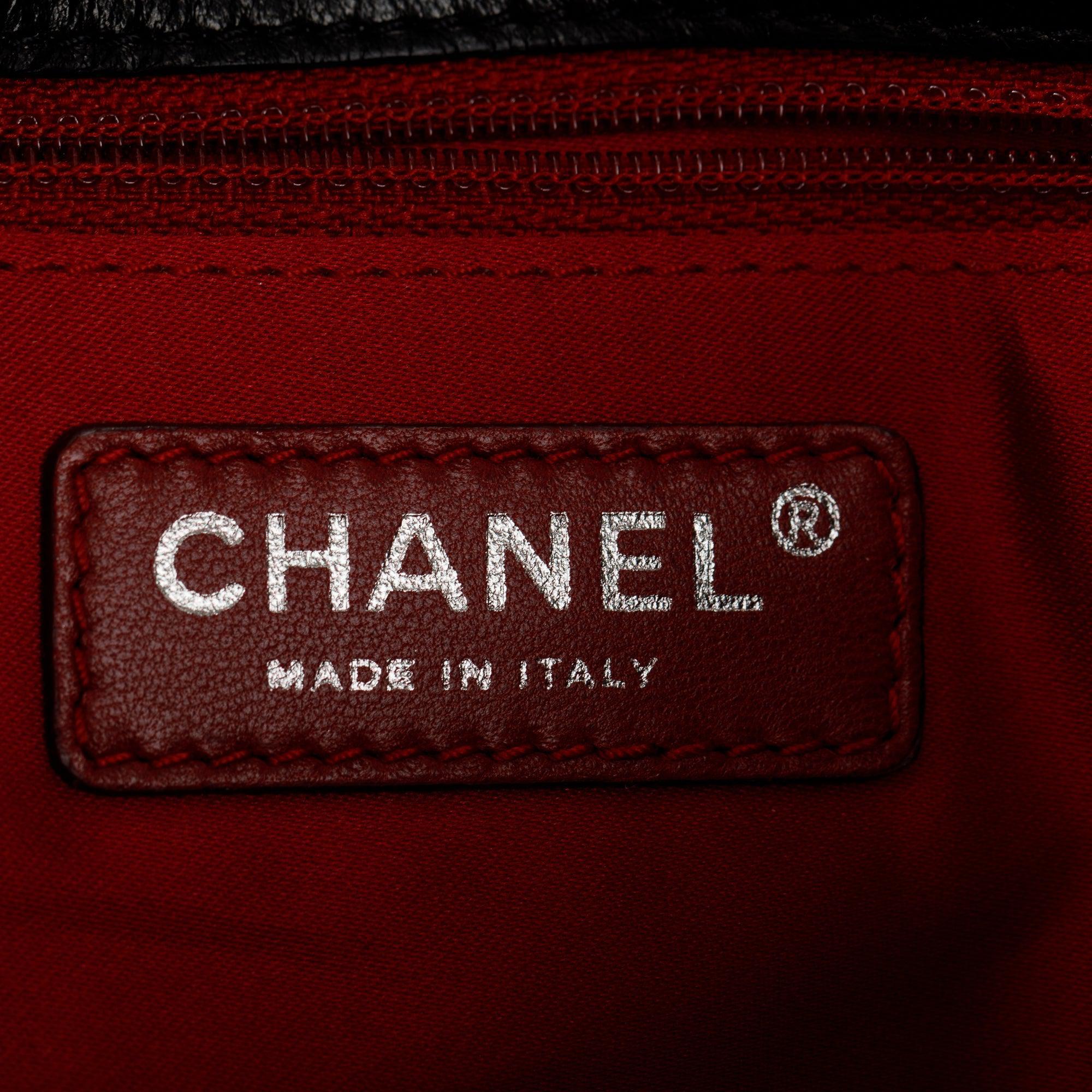 Chanel Black Lambskin Leather Tweed Camellia Petals Flap Bag