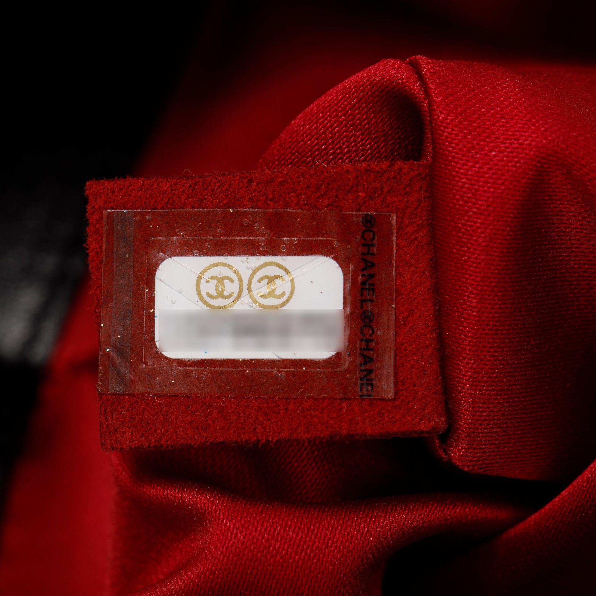 Chanel Black Lambskin Leather Tweed Camellia Petals Flap Bag