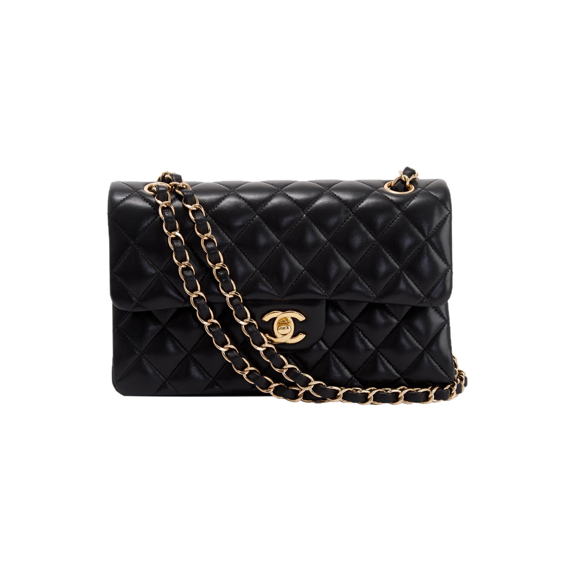 Chanel Black Lambskin Small Classic Double Flap Bag