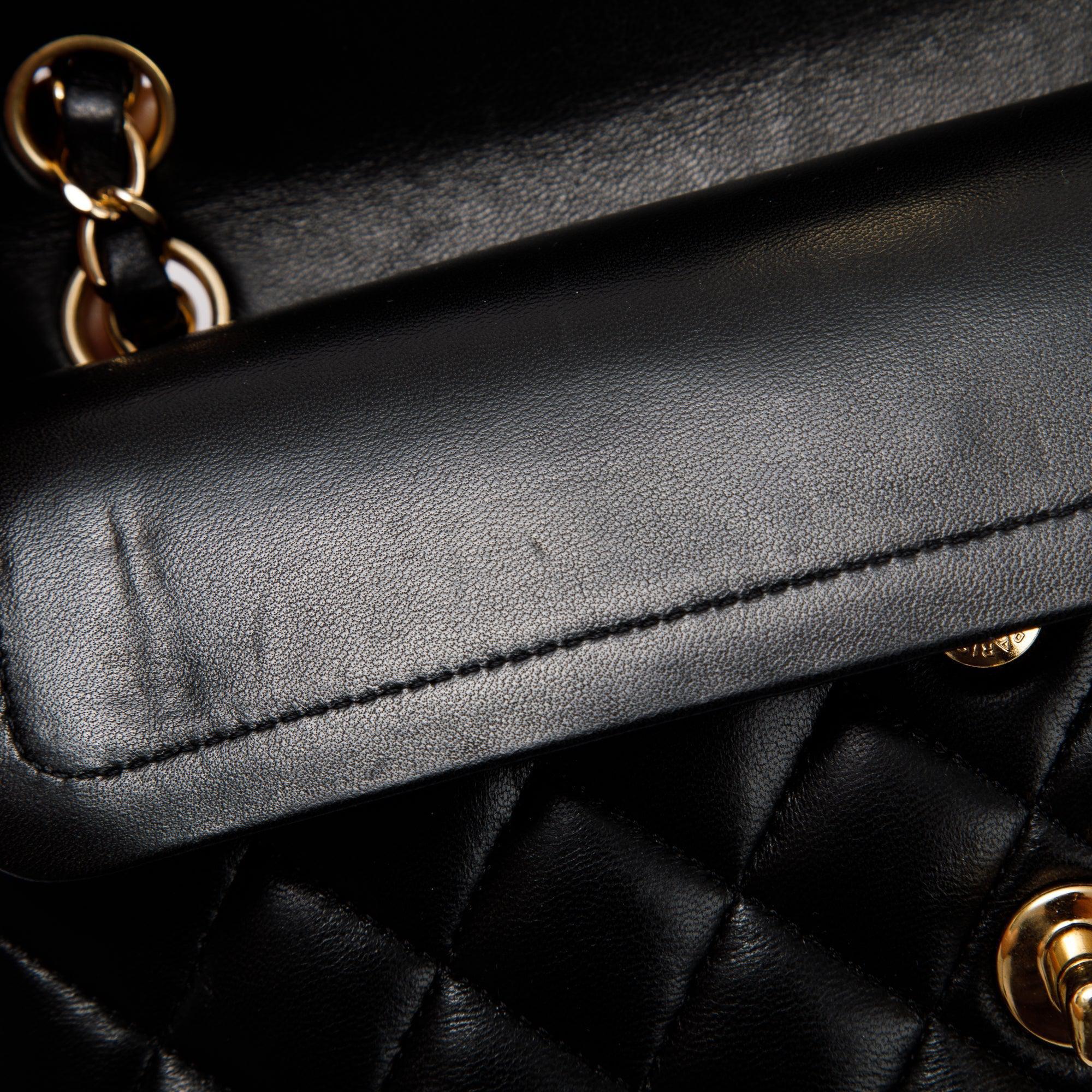 Chanel Black Lambskin Small Classic Double Flap Bag