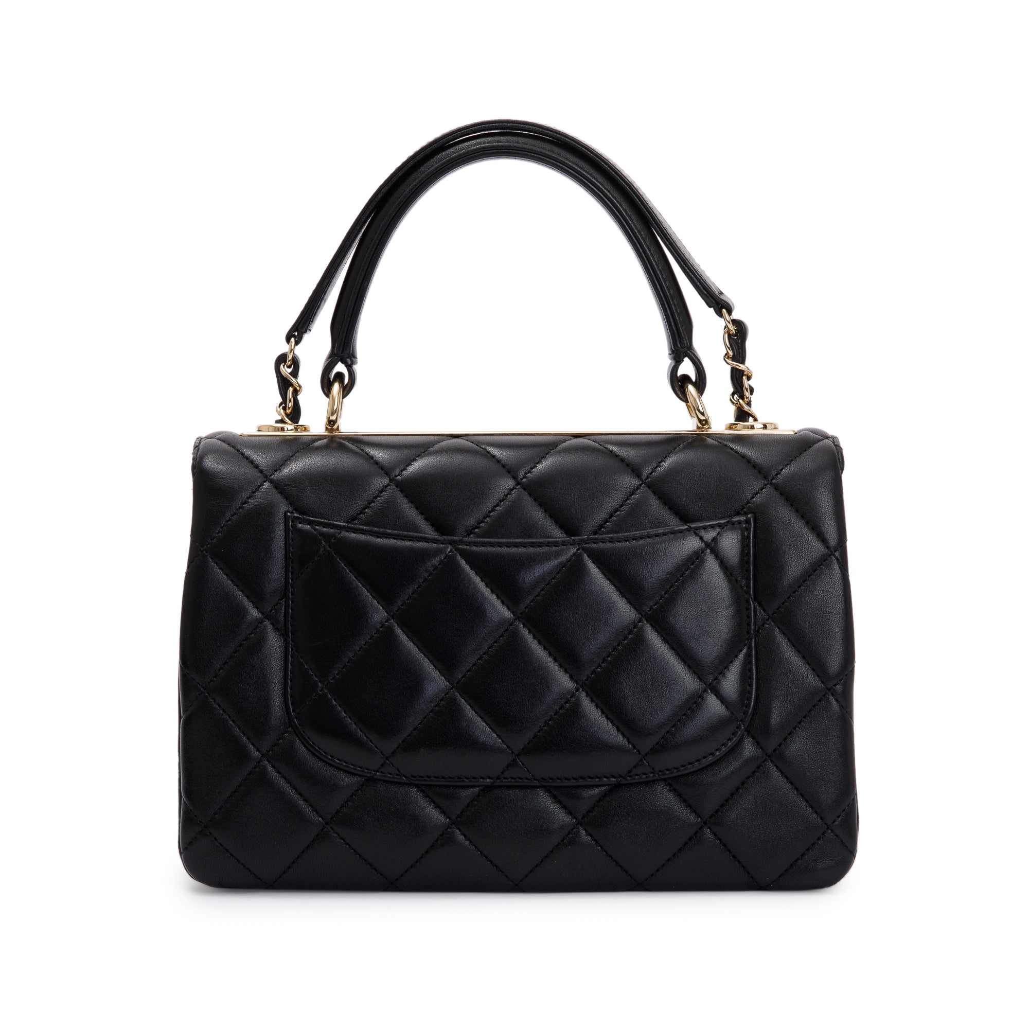 Chanel Black Lambskin Trendy CC Small Top Handle Flap Bag