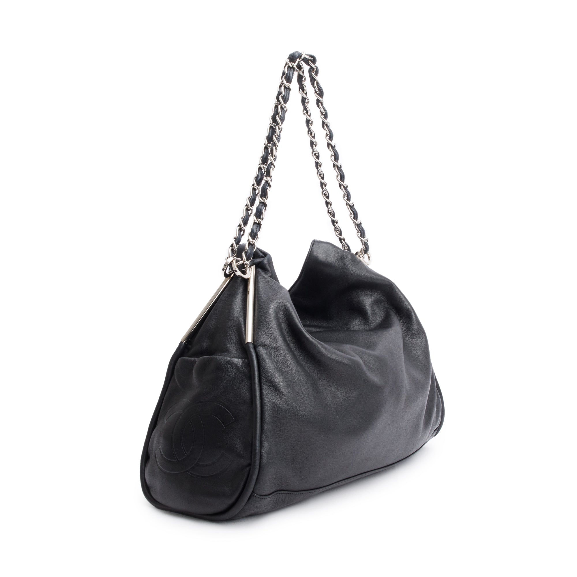 Chanel Black Leather Large Ultimate Soft Hobo Bag