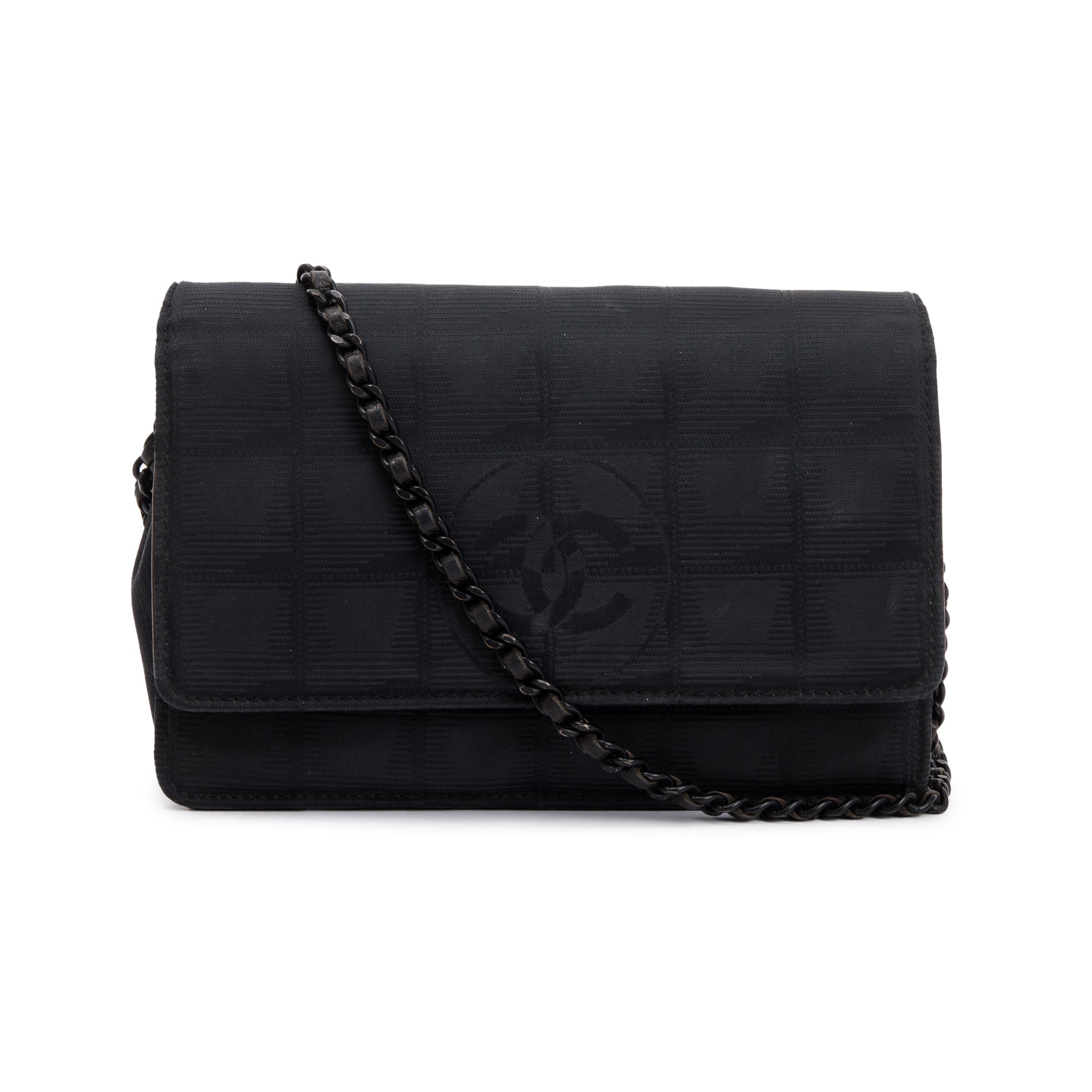 Chanel Black Nylon Travel Ligne Wallet on Chain