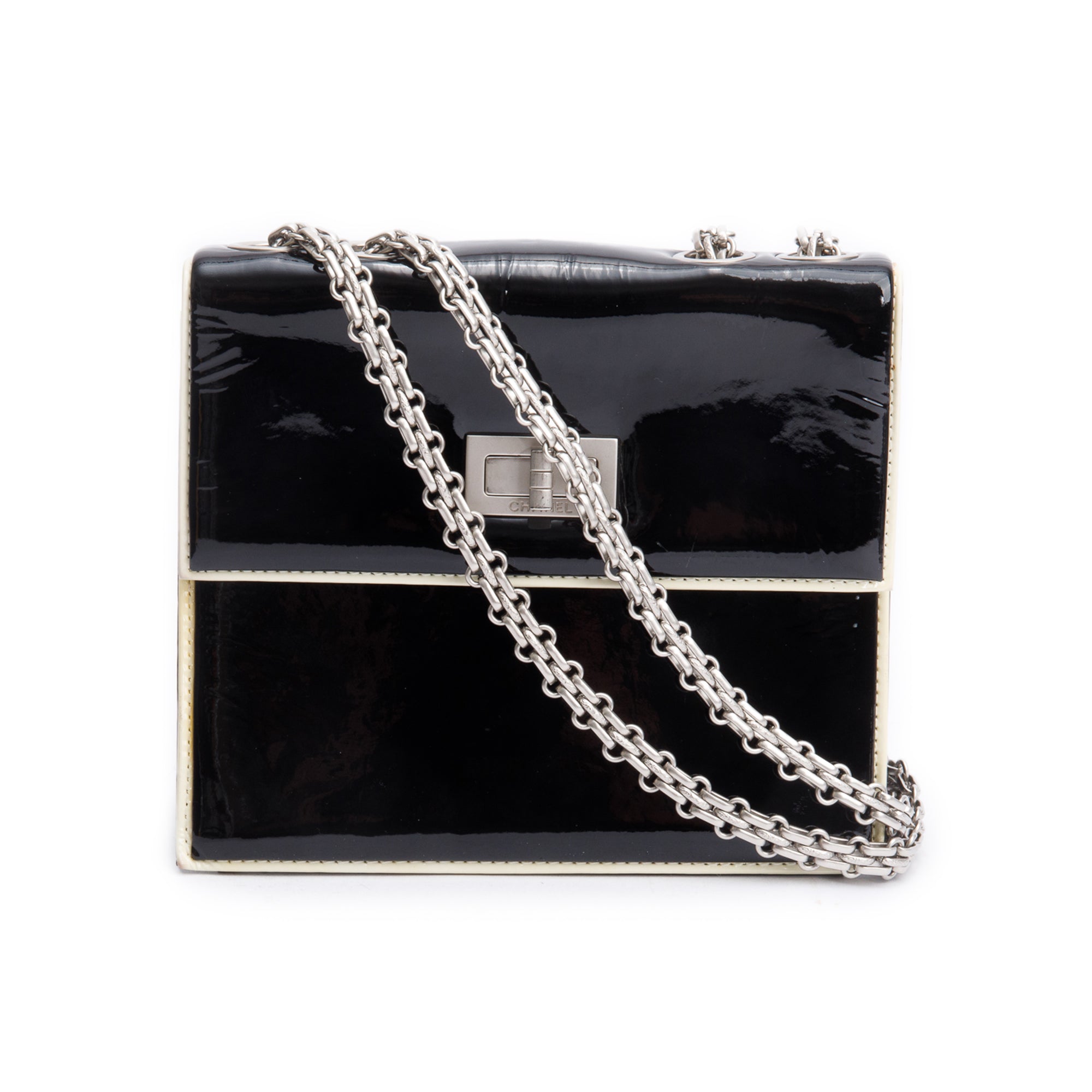 Chanel Black Patent Leather Reissue Square Flap Bag w/ Box & Authenticity Card