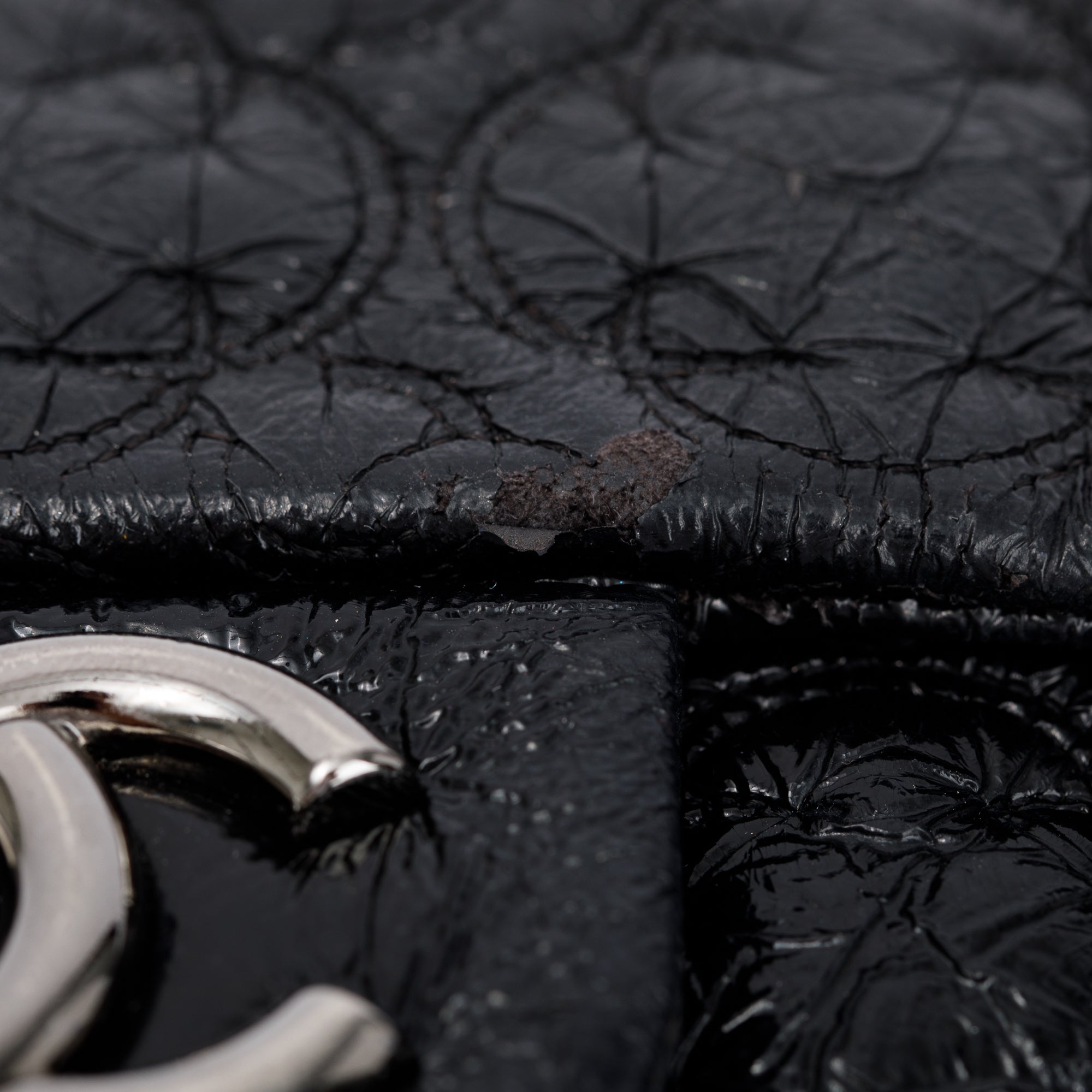 Chanel Black Patent Leather Rock In Moscow Flap Bag