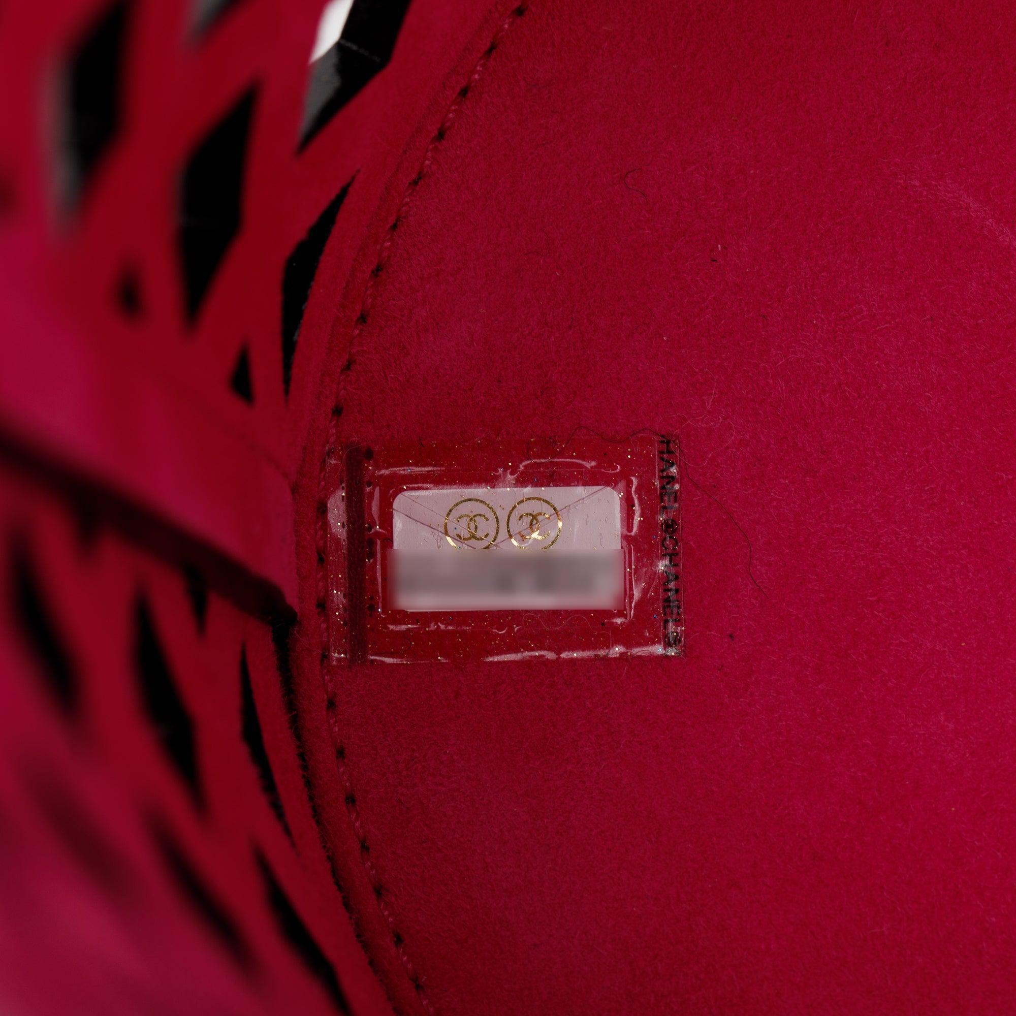 Chanel Black Perforated Calfskin See Through Bucket Bag w/ Pouch