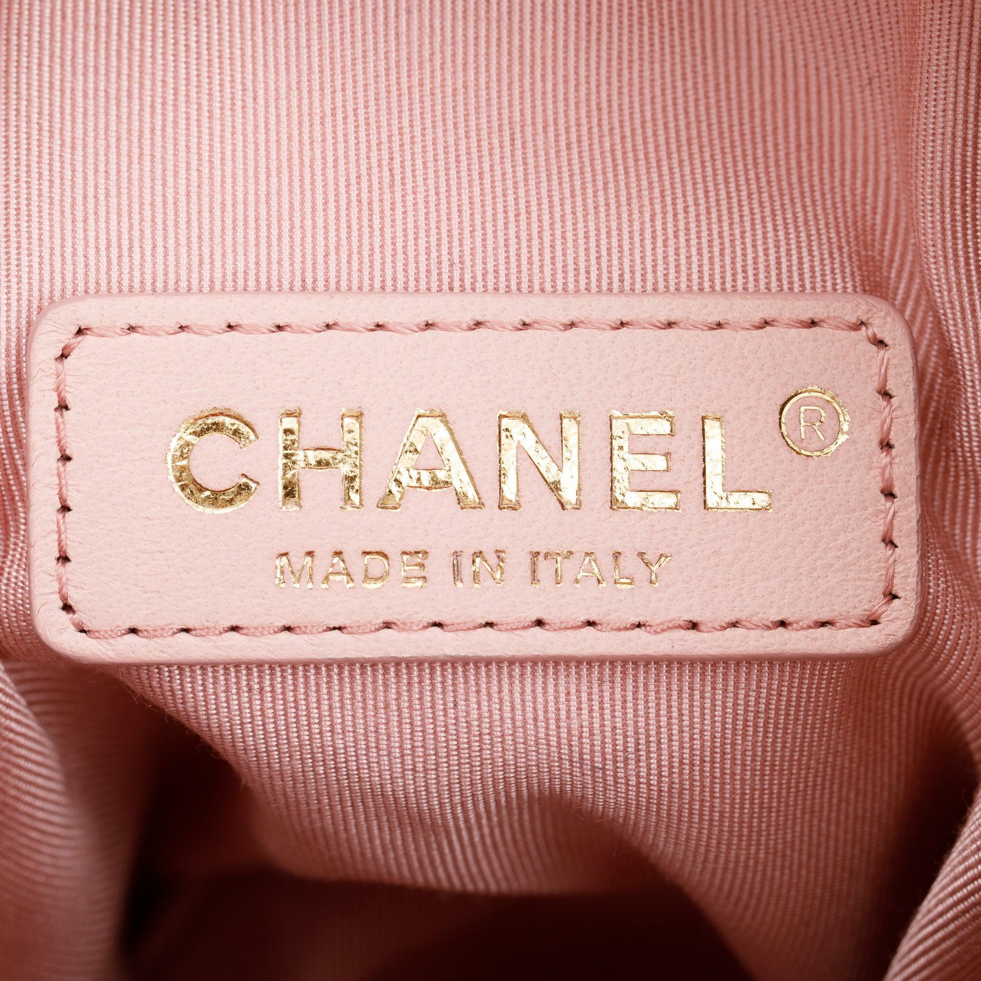 Chanel Black Perforated Calfskin See Through Bucket Bag w/ Pouch