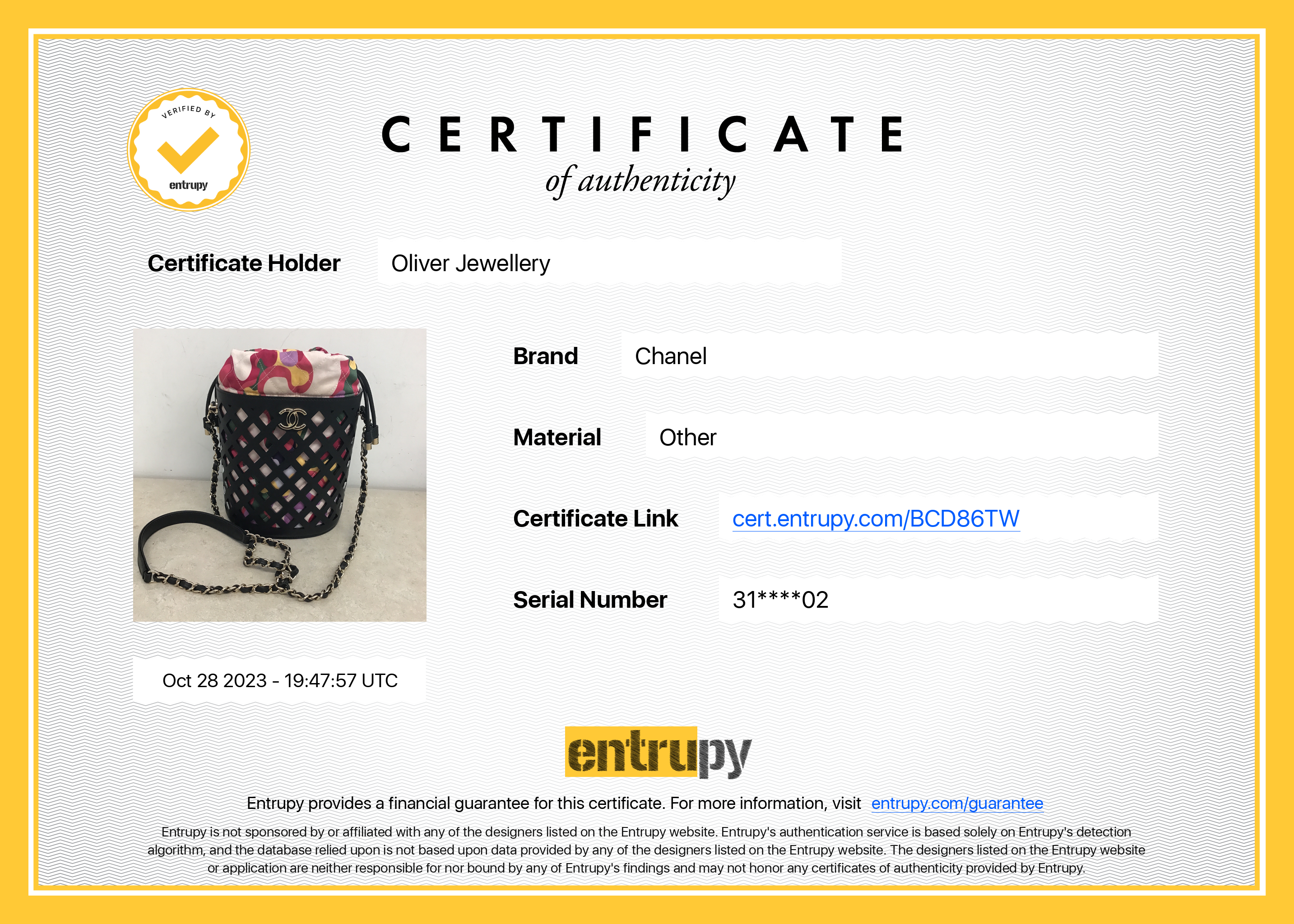 Chanel Black Perforated Calfskin See Through Bucket Bag w/ Pouch