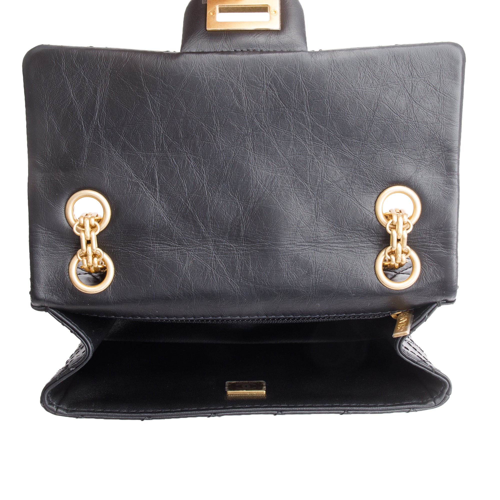 Chanel Black Quilted Calfskin Leather 2.55 Reissue 224 Flap Bag w/ Box