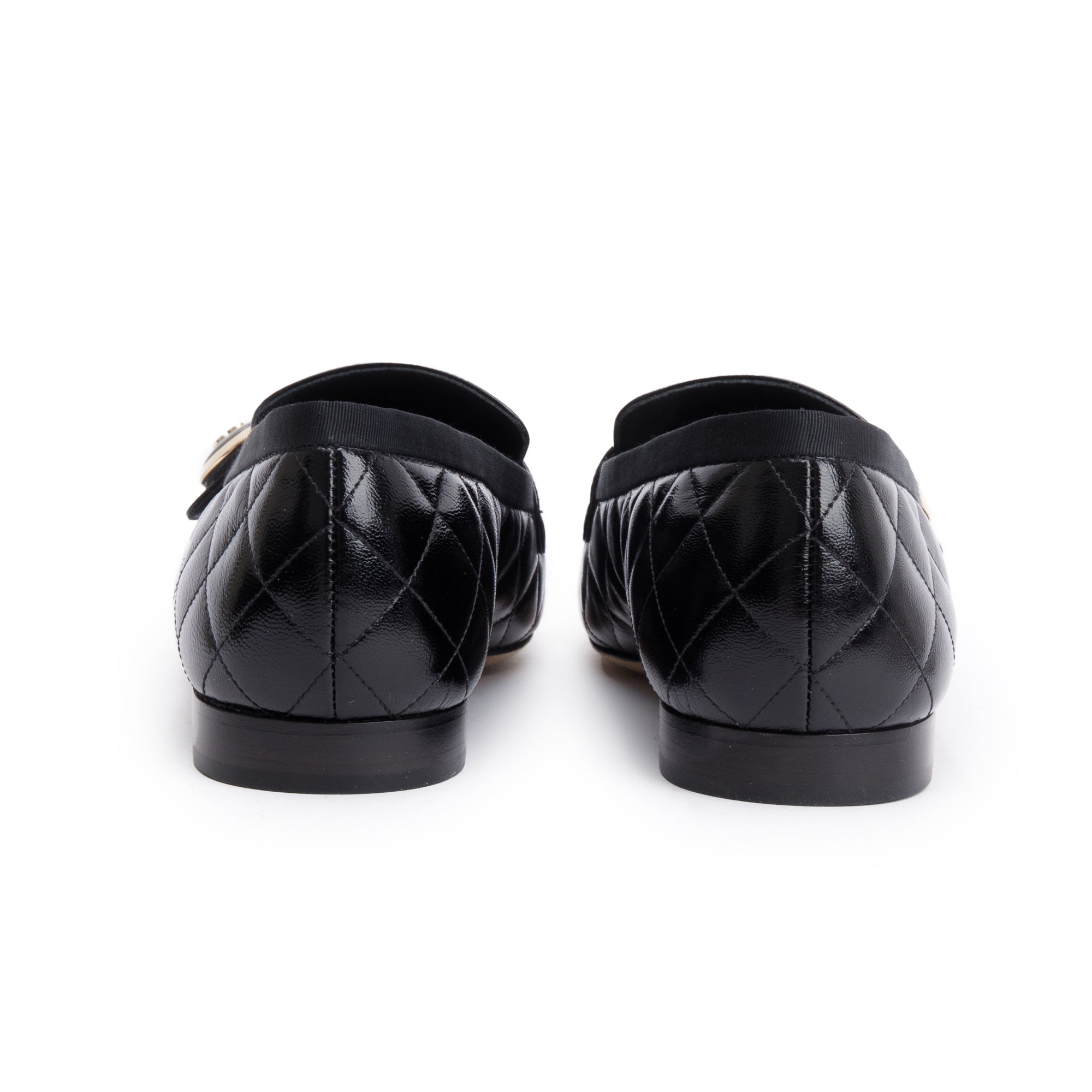 Chanel Black Quilted Calfskin Leather CC Logo Loafer, Size 40 w/ Box