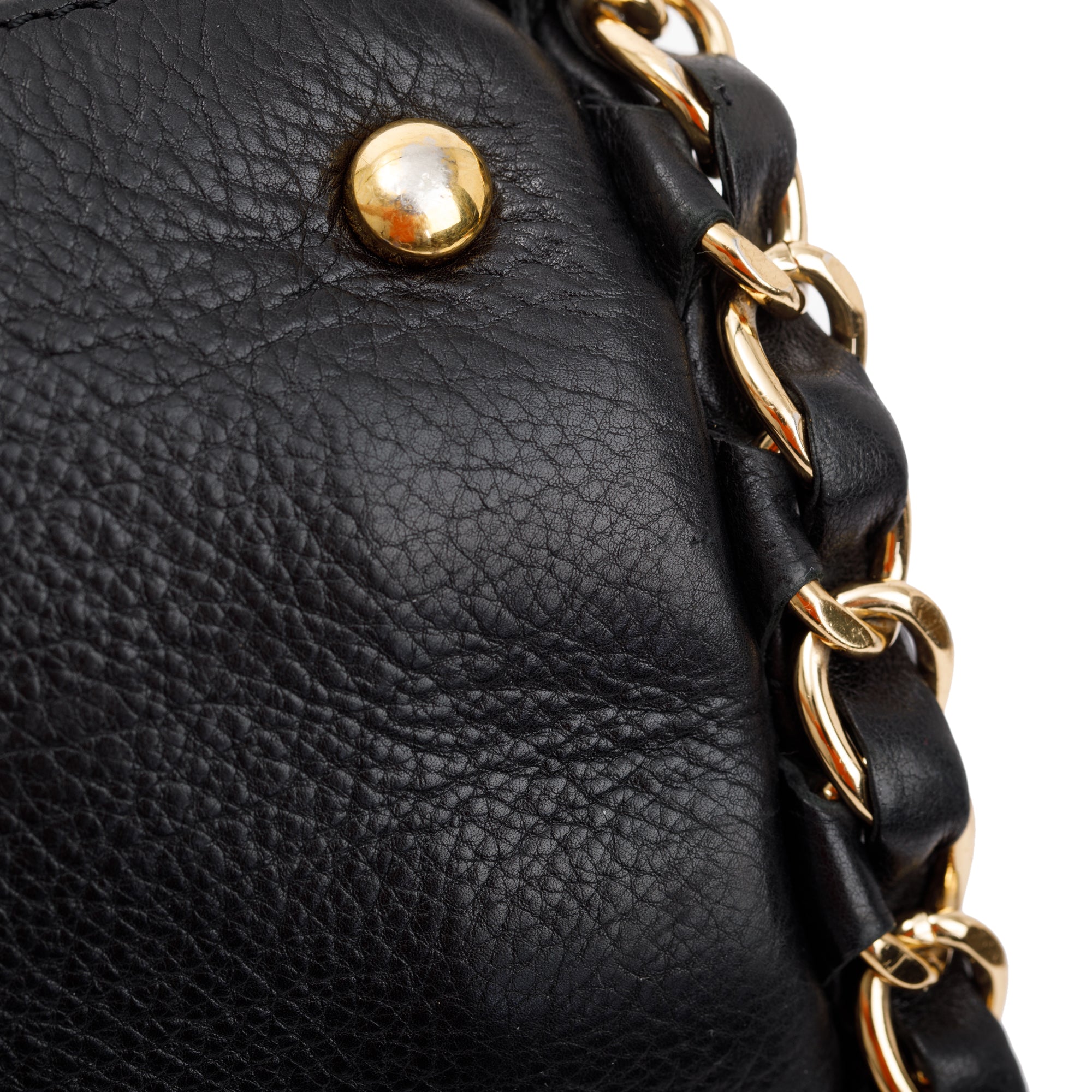 Chanel Black Quilted Calfskin Leather Chain Me Hobo