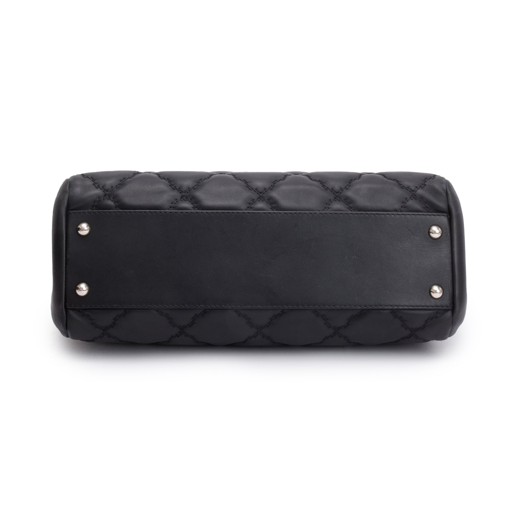 Chanel Black Quilted Calfskin Leather Large Double Stitch Hamptons Flap Bag