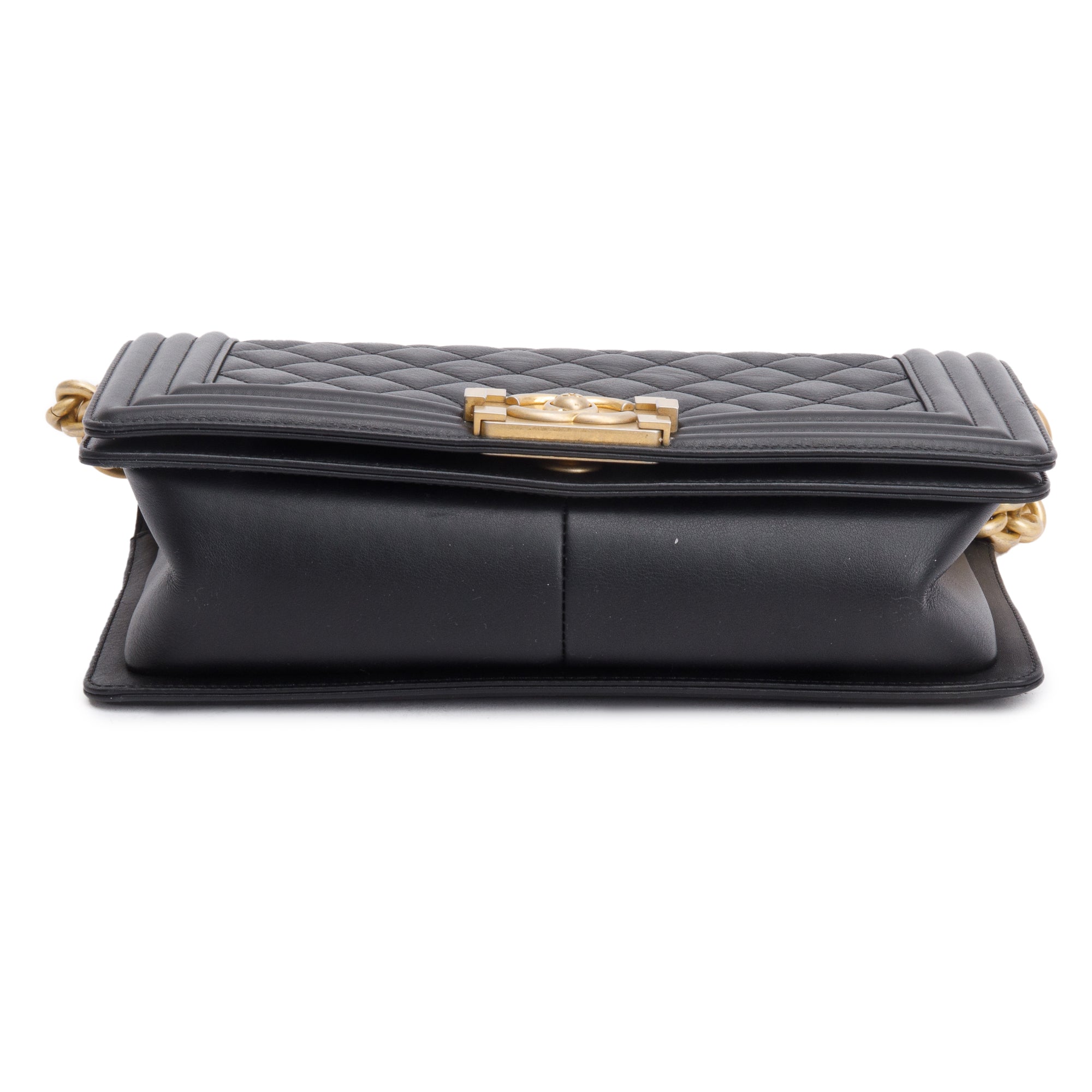 Chanel Black Quilted Calfskin Leather Medium Boy Bag w/ Box & Authenticity Card