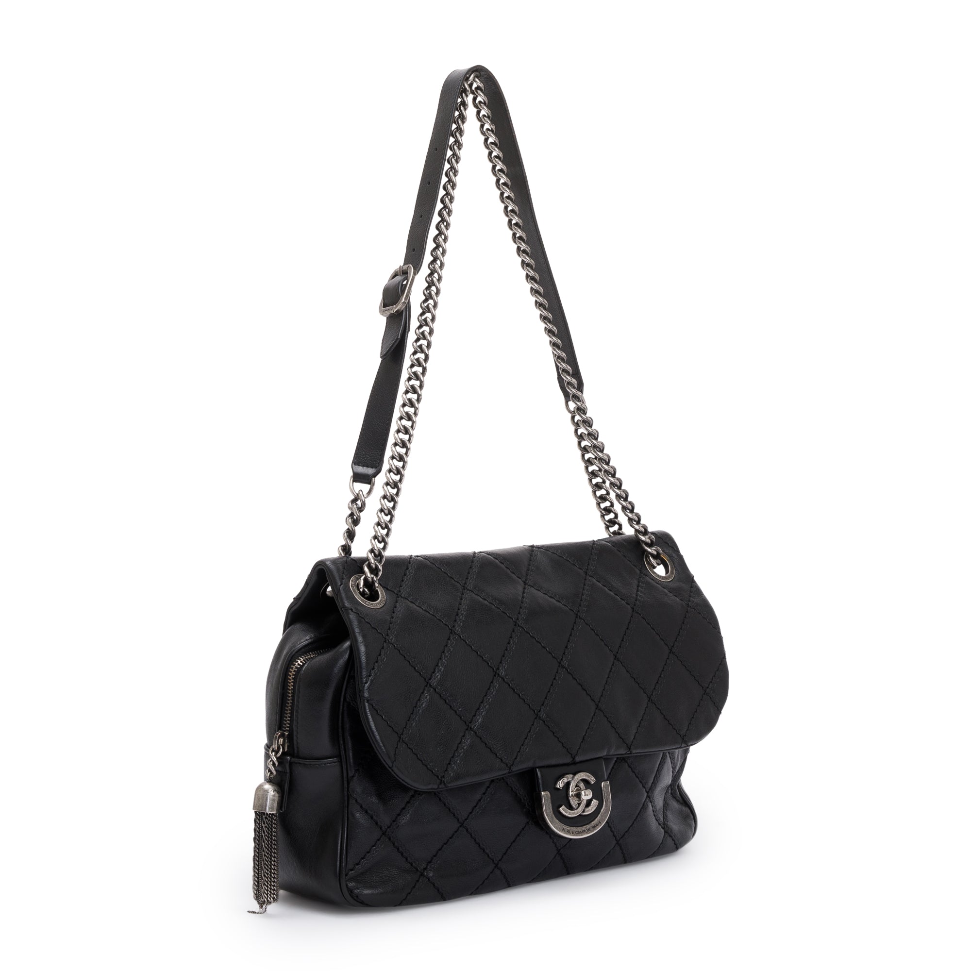 Chanel Black Quilted Calfskin Leather Paris-Edinburgh Coco Sporran Flap Bag