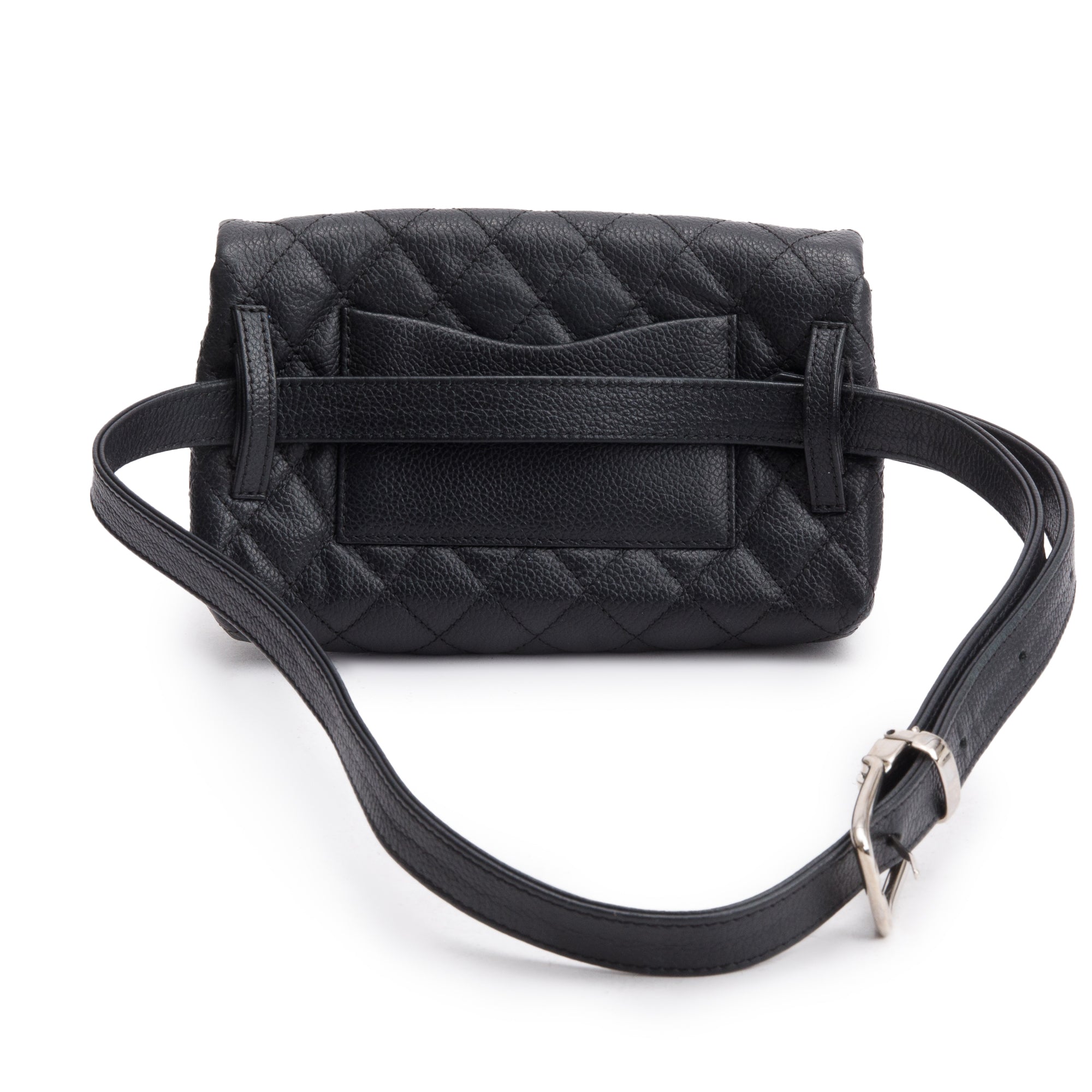 Chanel Black Quilted Caviar Leather 2.55 Reissue Flap Belt Bag w/ Authenticity Card
