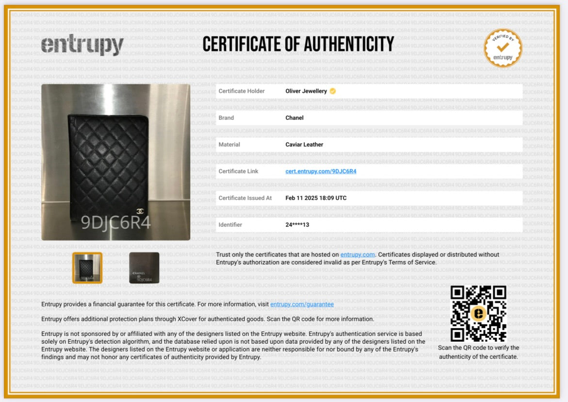 Chanel Black Quilted Caviar Leather CC Notebook Cover w/ Box