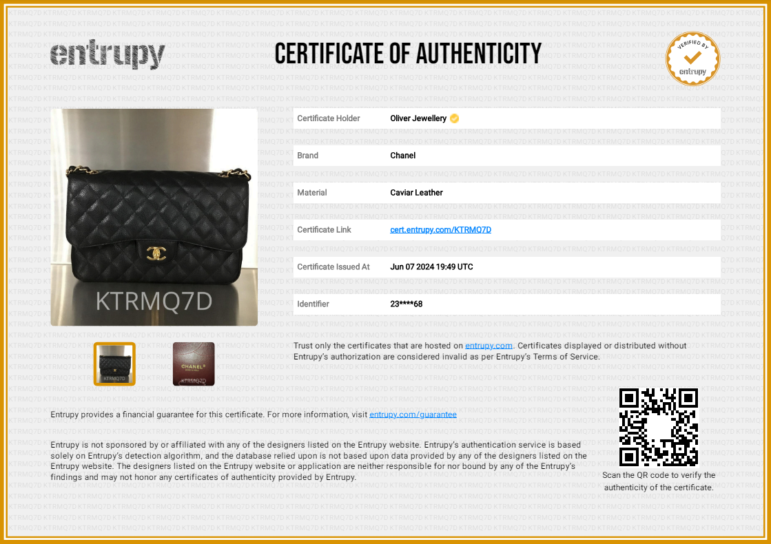 Chanel Black Quilted Caviar Leather Classic Jumbo Double Flap Bag w/ Authenticity Card