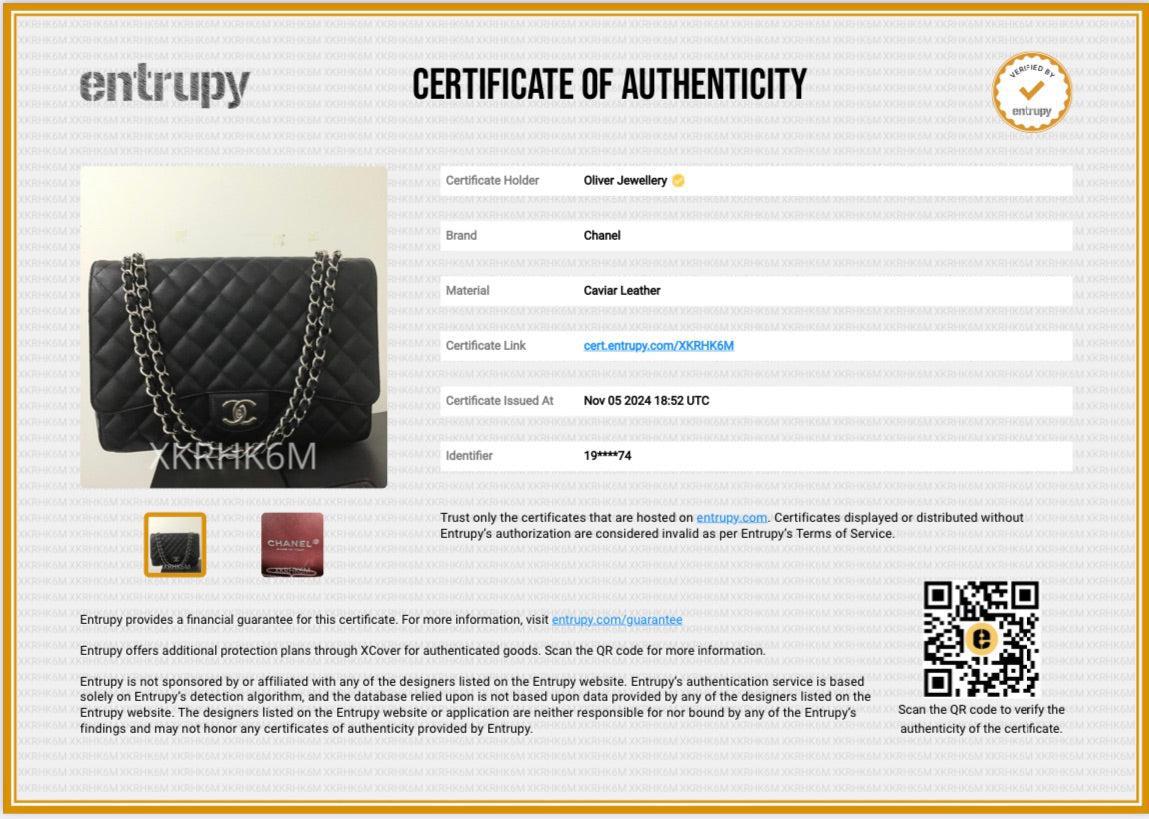 Chanel Black Quilted Caviar Leather Classic Maxi Double Flap Bag