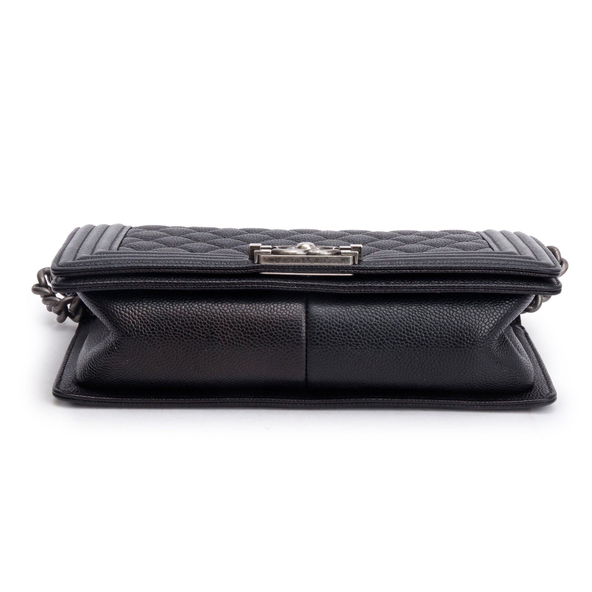 Chanel Black Quilted Caviar Leather Medium Boy Bag