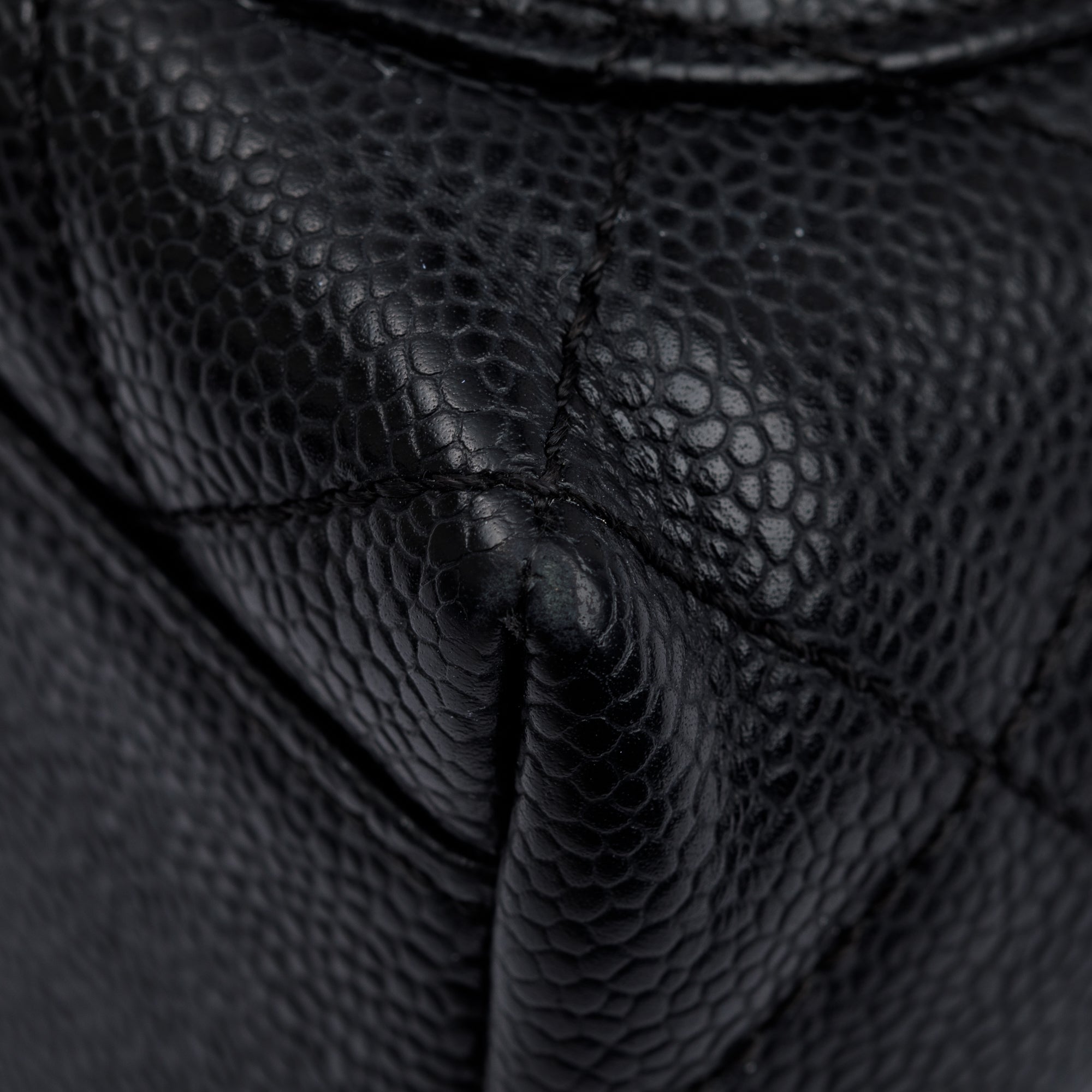 Chanel Black Quilted Caviar Leather Medium Kelly Top Handle Bag w/ Box