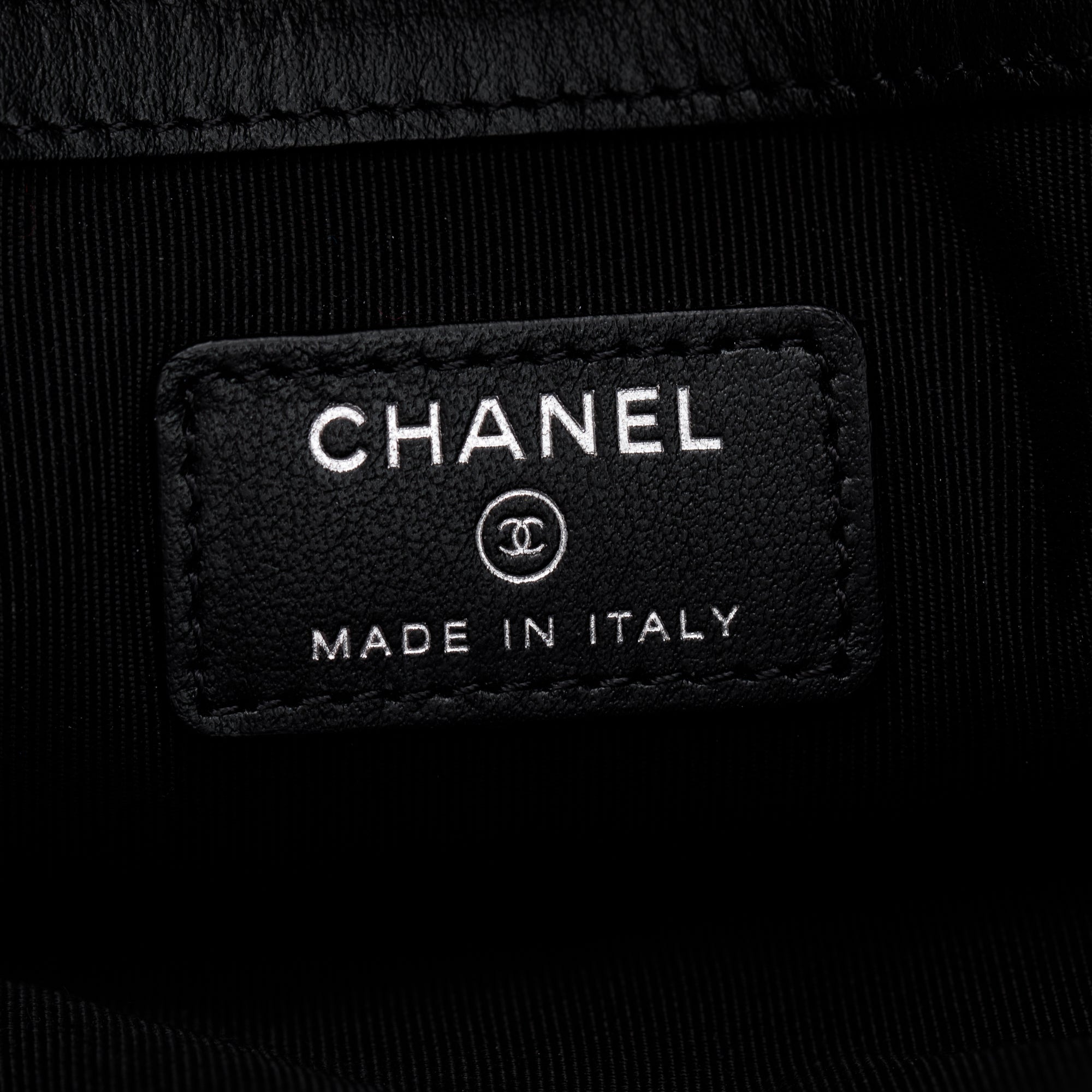 Chanel Black Quilted Caviar Leather Medium O-Case Clutch w/ Box & Authenticity Card