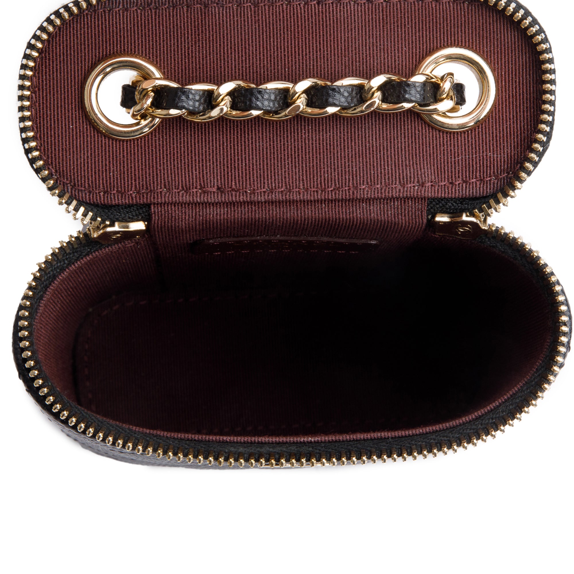 Chanel Black Quilted Caviar Mini Coco Beauty Vanity Case w/ Authenticity Card