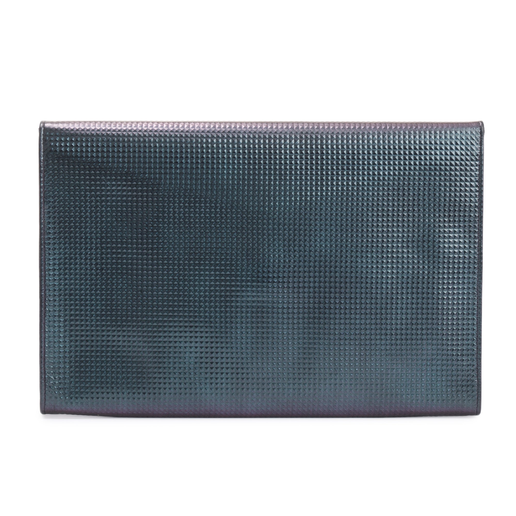 Chanel Black Quilted Holographic Patent Leather Envelope Clutch w/ Authenticity Card