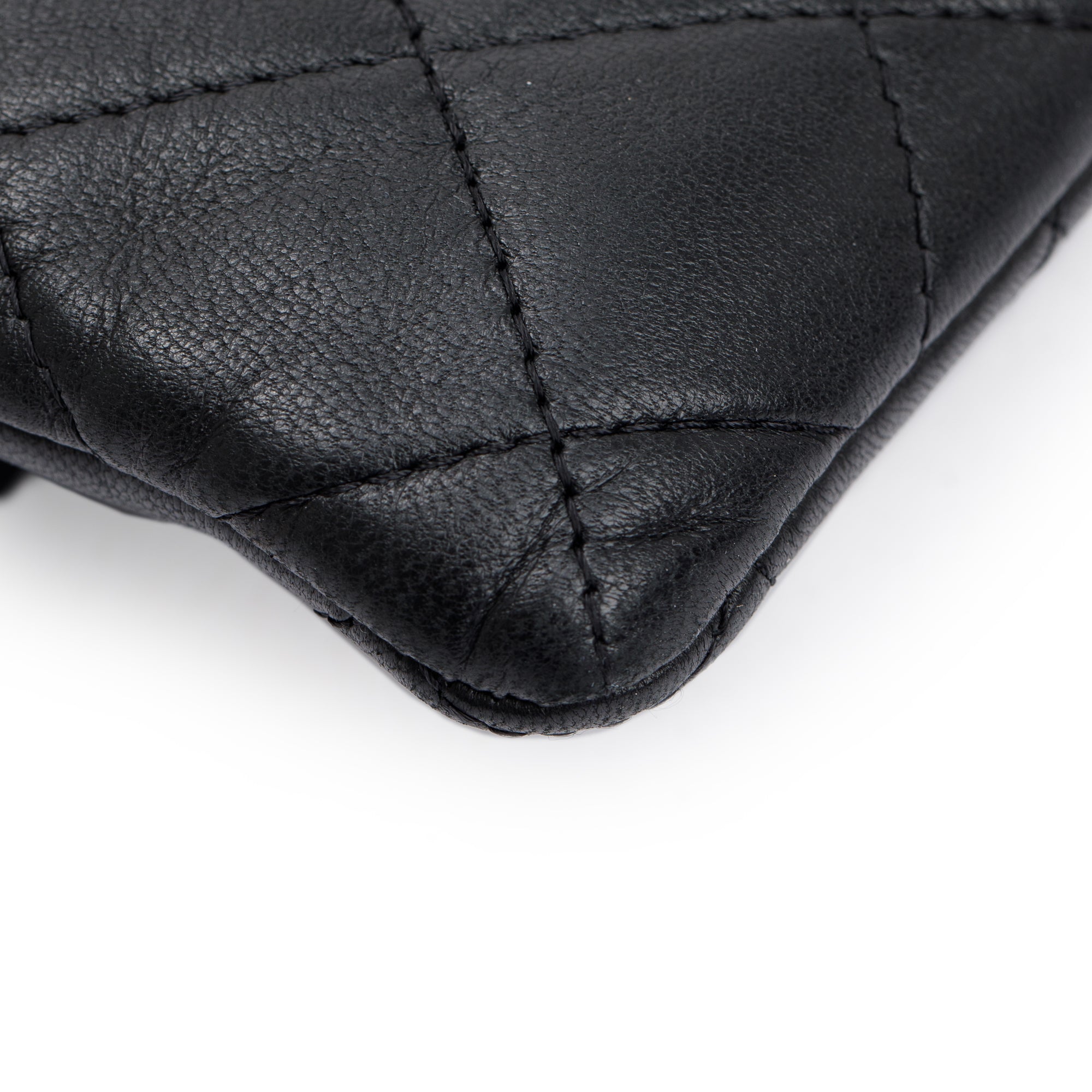 Chanel Black Quilted Lambskin Leather Beauty CC Clutch