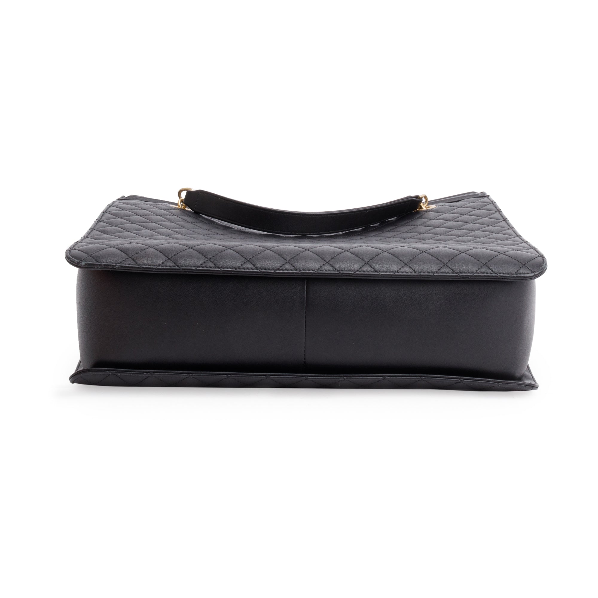 Chanel Black Quilted Lambskin Leather Boy Shopping Tote