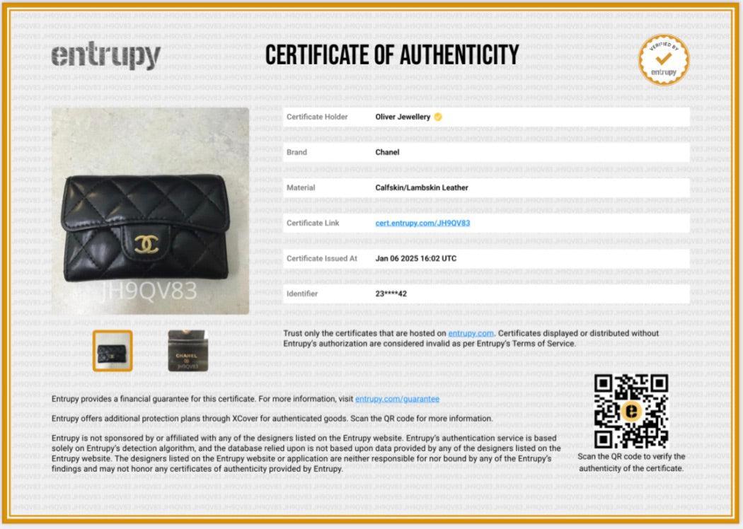 Chanel Black Quilted Lambskin Leather Classic Flap Card Holder