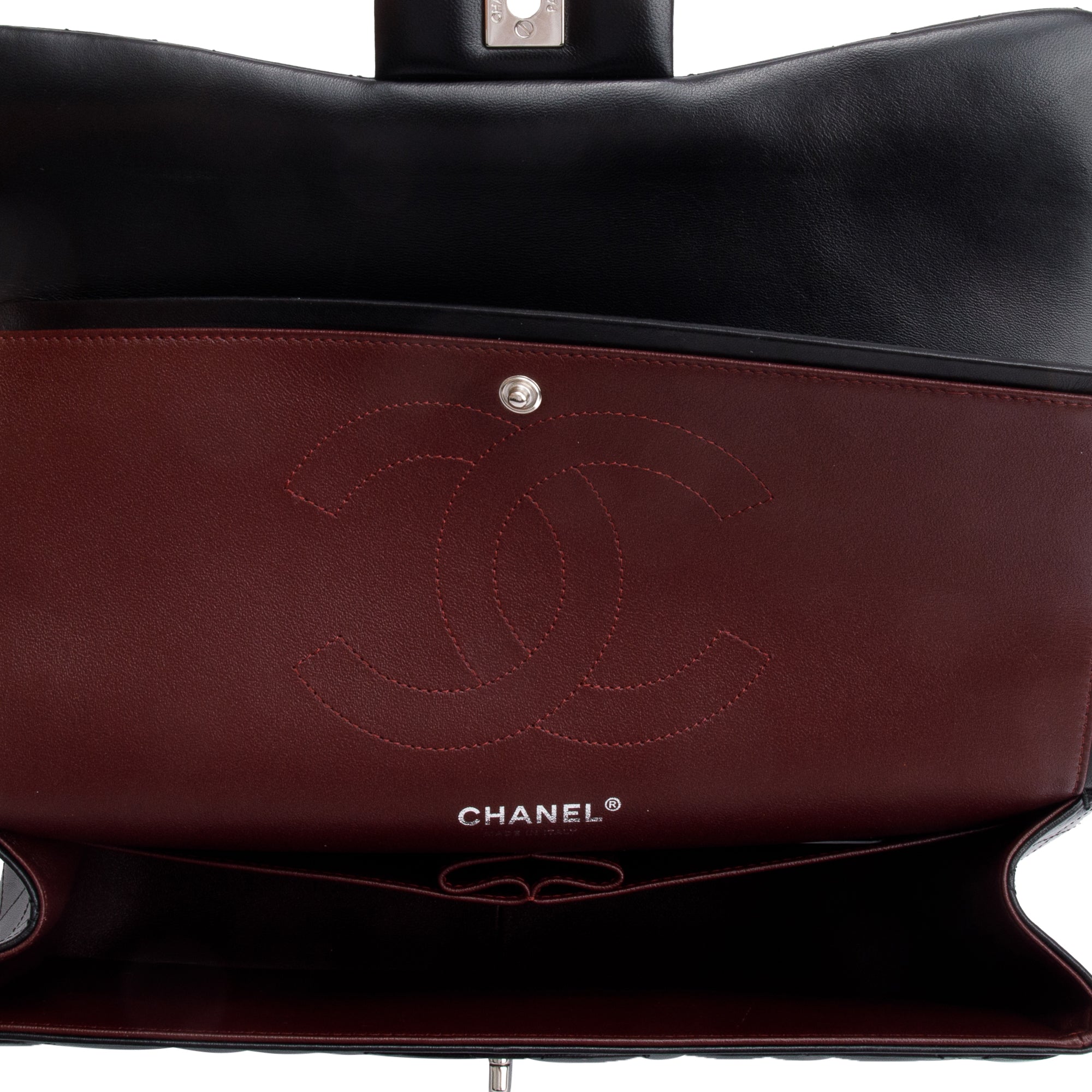 Chanel Black Quilted Lambskin Leather Classic Jumbo Double Flap Bag w/ Box & Authenticity Card