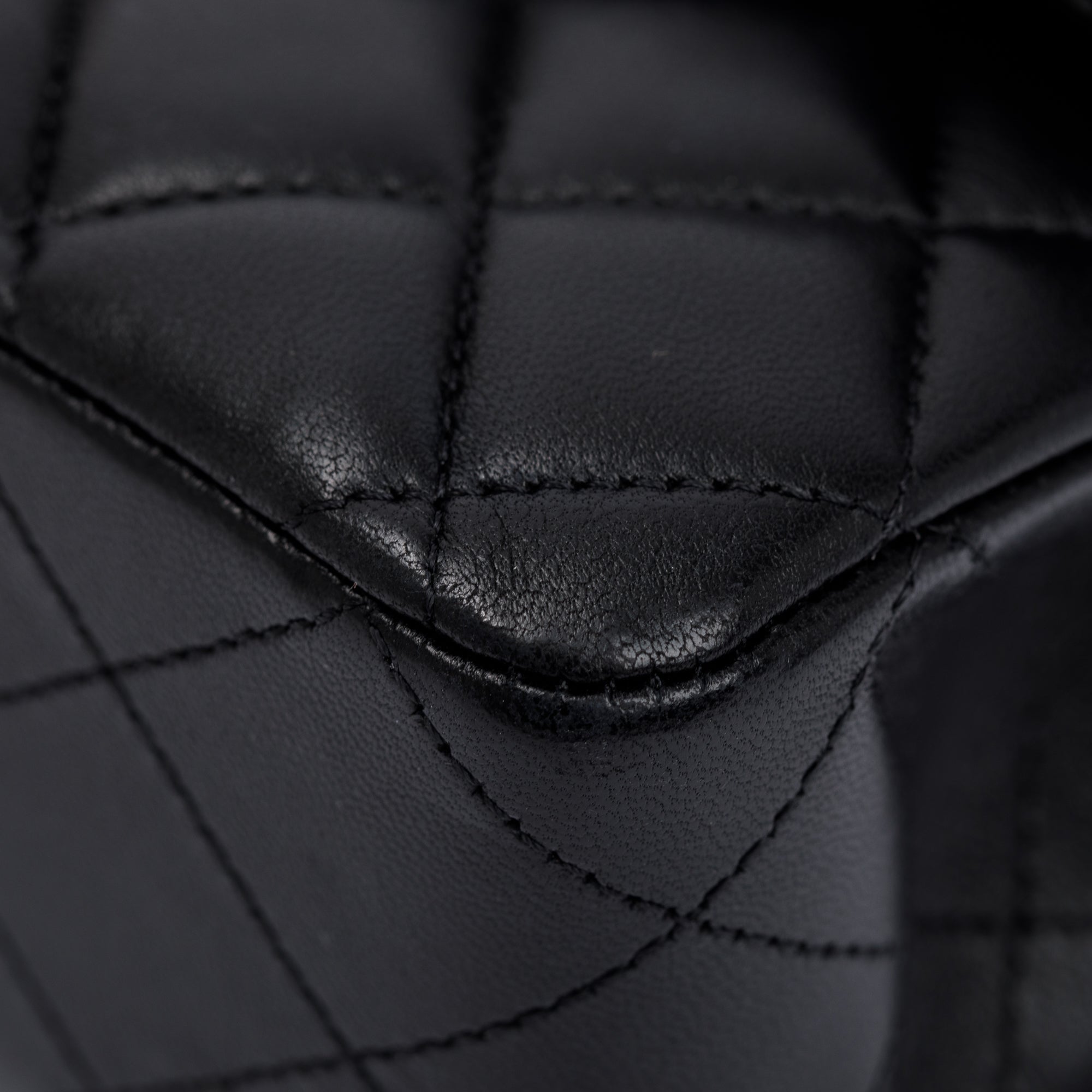 Chanel Black Quilted Lambskin Leather Classic Medium Double Flap Bag