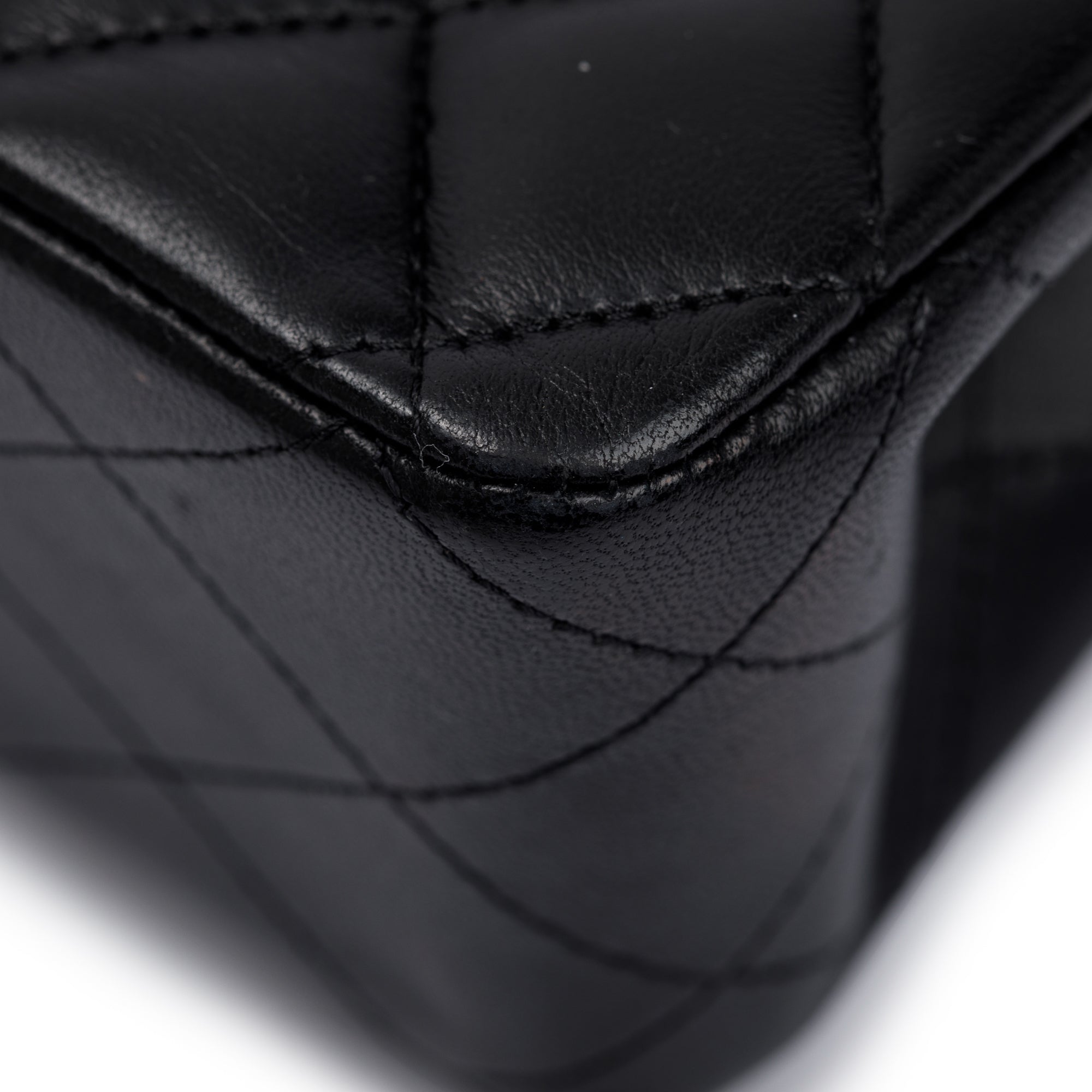 Chanel Black Quilted Lambskin Leather Classic Medium Double Flap Bag