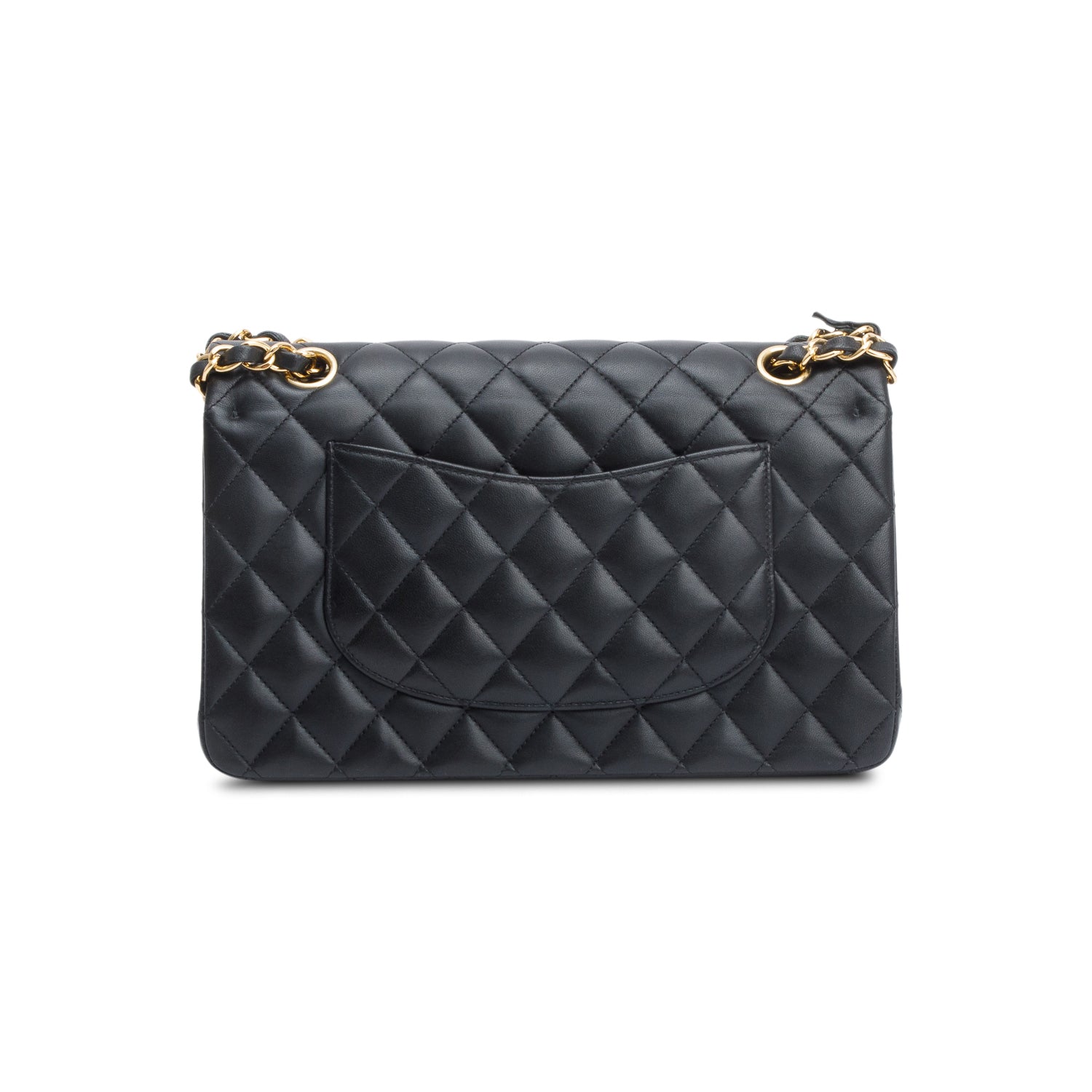 Chanel Black Quilted Lambskin Leather Classic Medium Double Flap Bag w/ Box & Authenticity Card