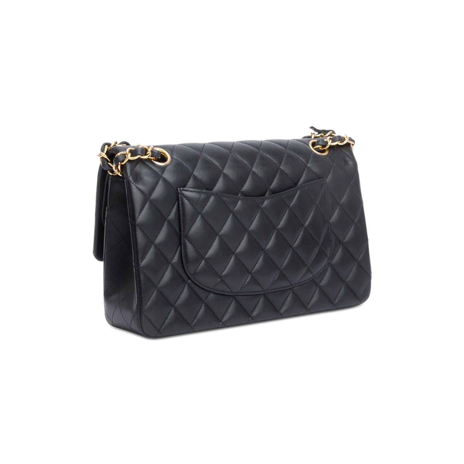 Chanel Black Quilted Lambskin Leather Classic Medium Double Flap Bag w/ Box & Authenticity Card