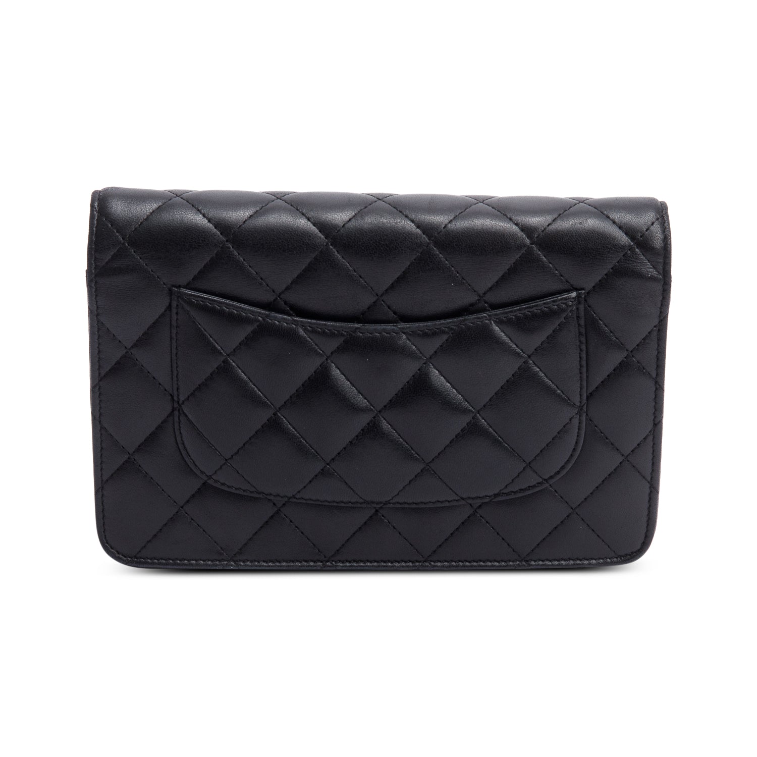 Chanel Black Quilted Lambskin Leather Classic Wallet on Chain w/ Box & Authenticity Card